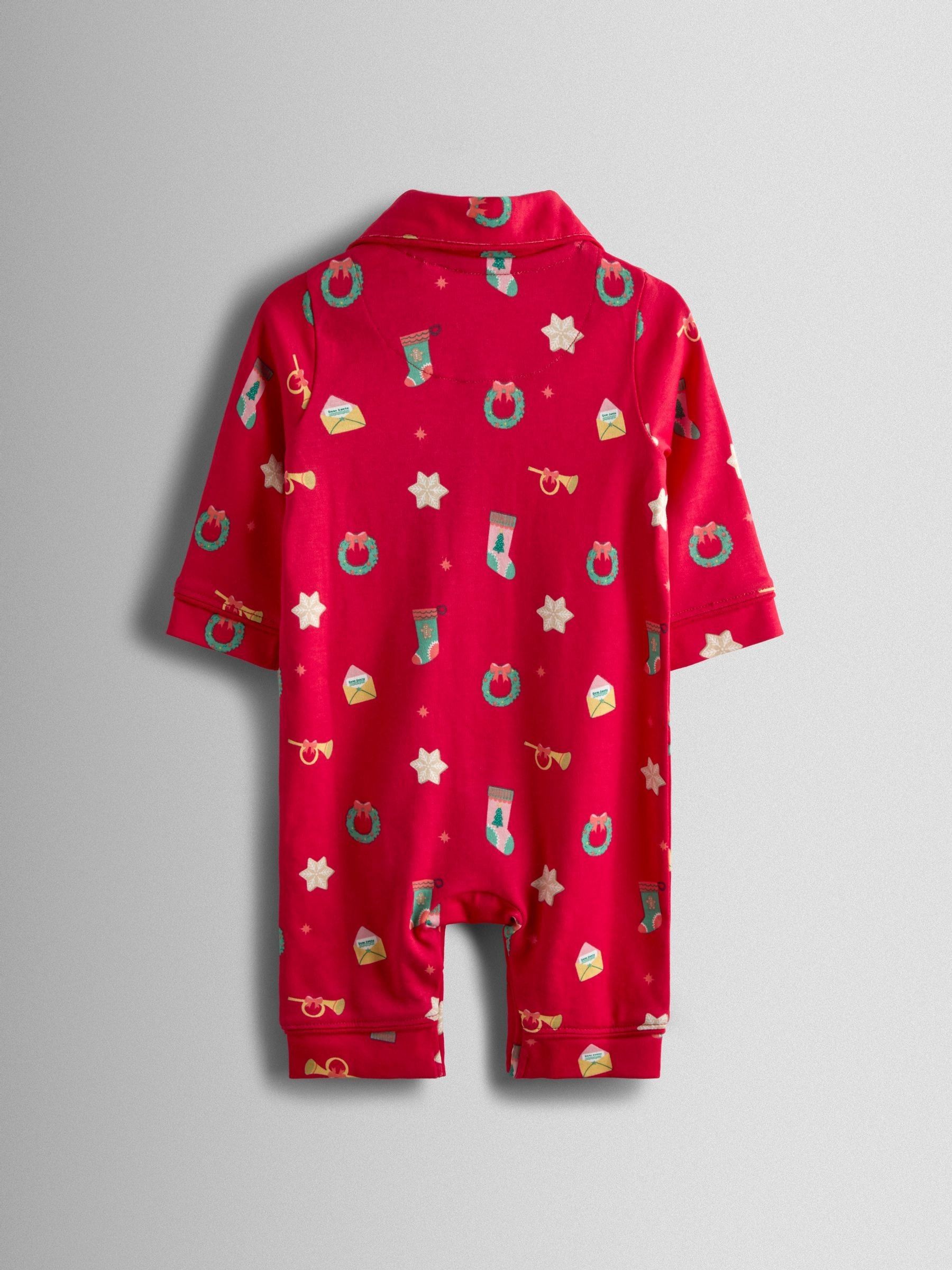 Red Christmas Christmas Reindeer Character Cosy Jersey Pyjamas - Image 2 of 3