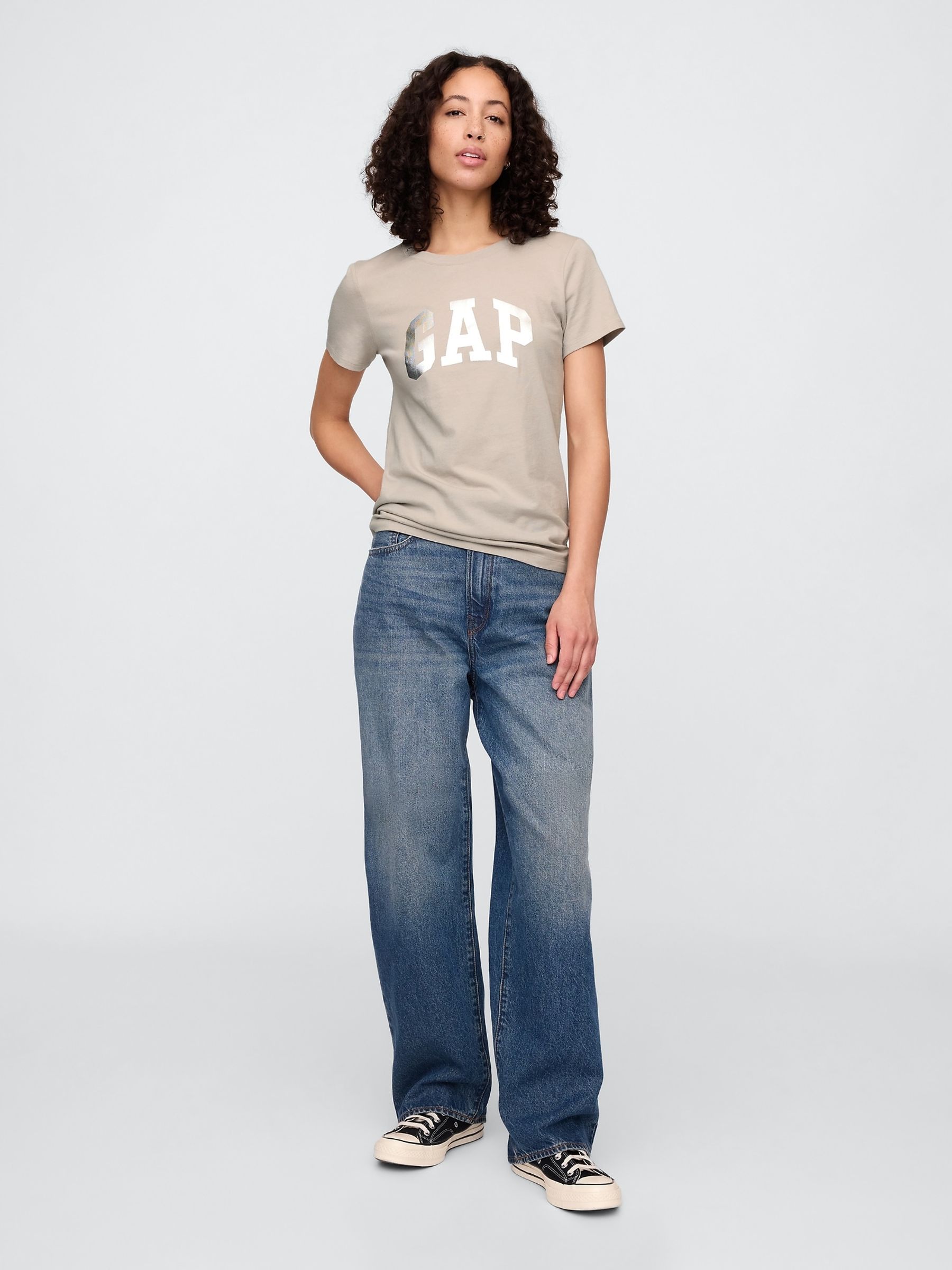 Grey Vintage Logo Crewneck T-Shirt - Image 3 of 5