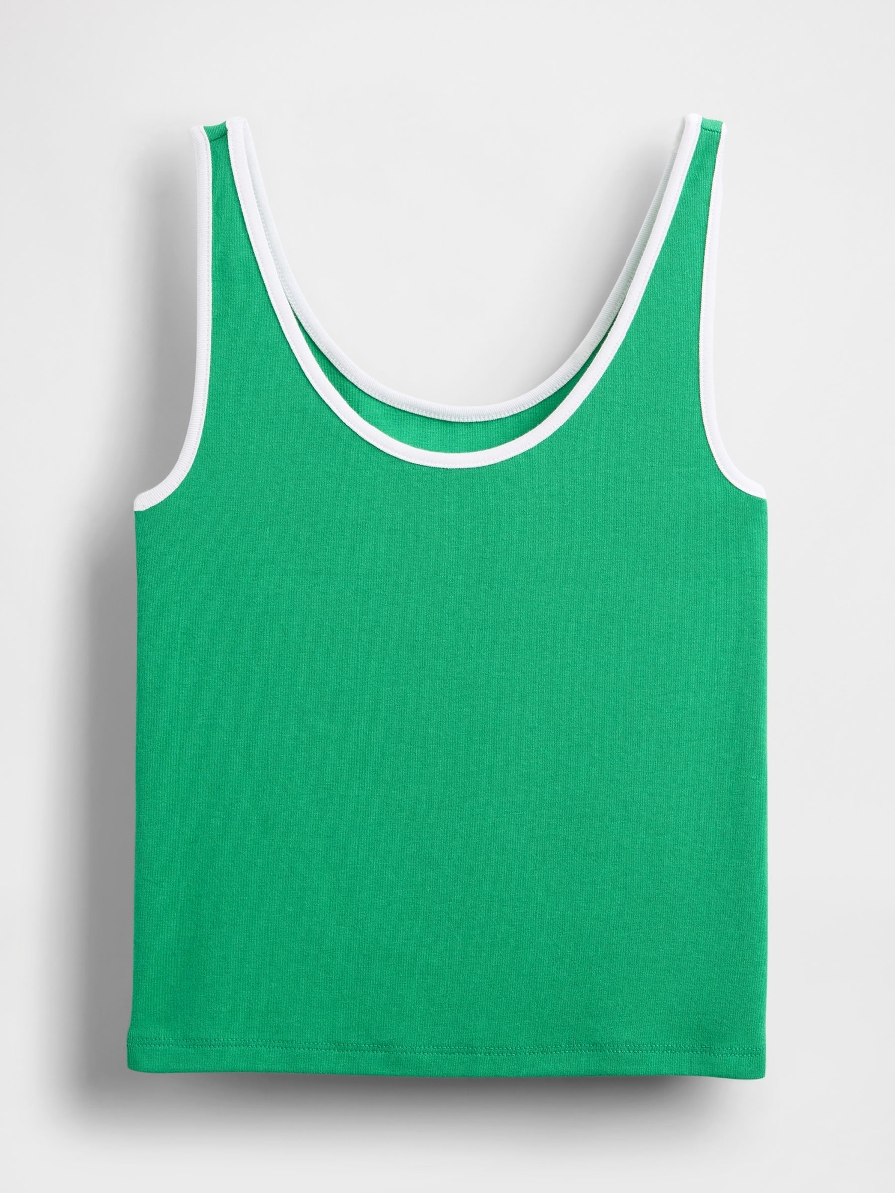 Green Modern Cotton-Modal Scoop Neck Cropped Vest - Image 4 of 5
