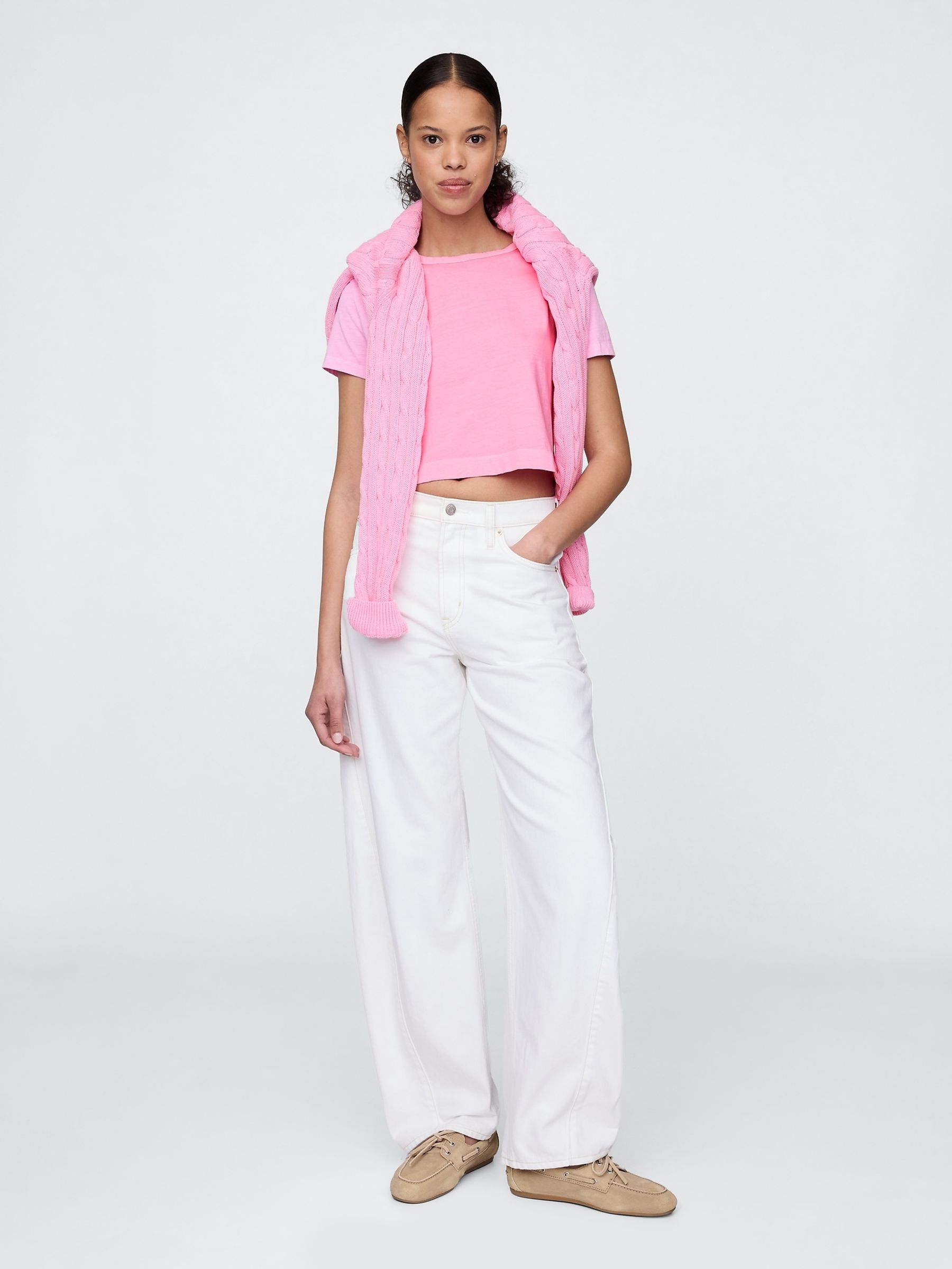 Pink VintageSoft Cropped T-Shirt - Image 3 of 5