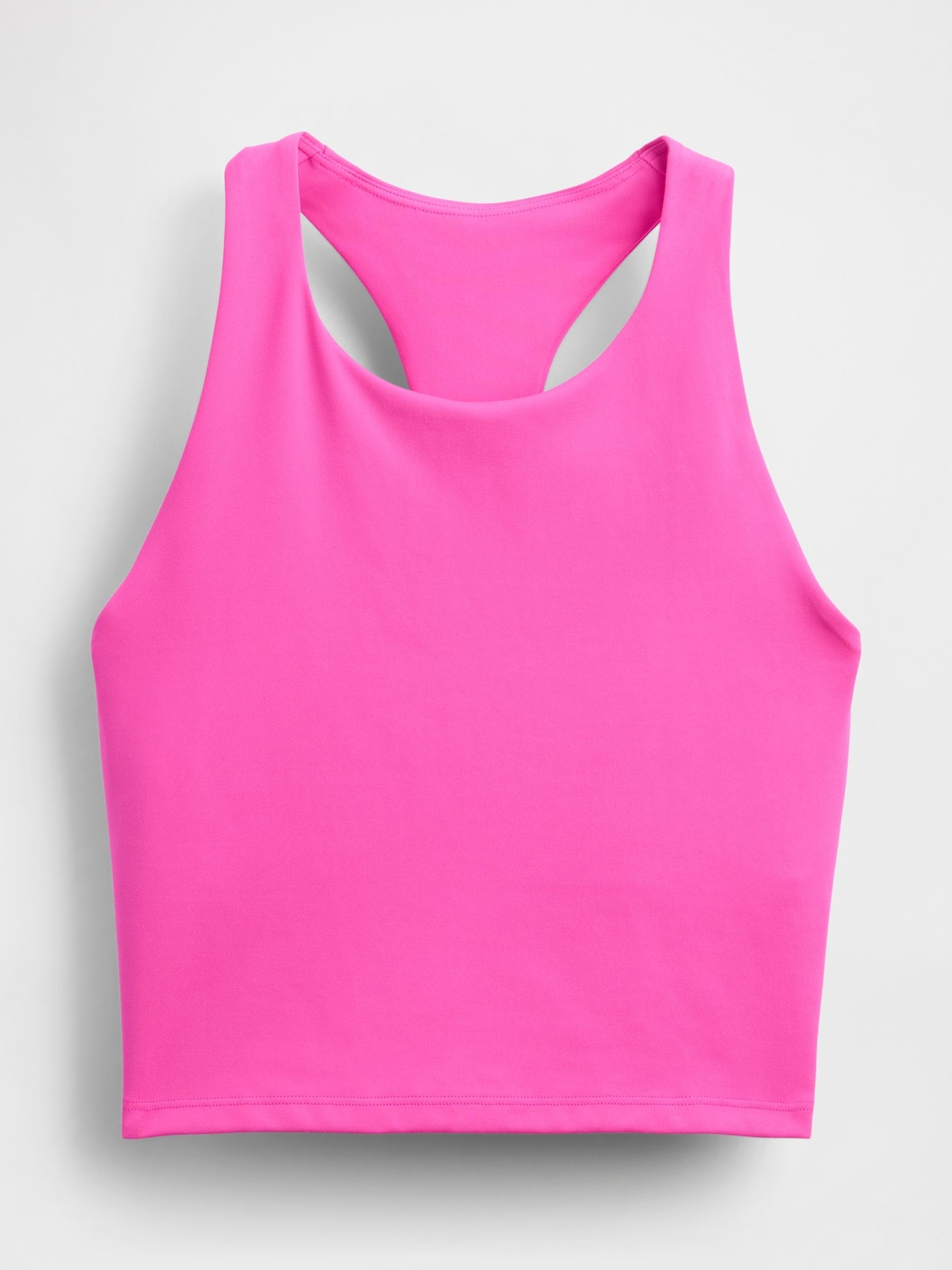 Pink Cropped Sports Tank Bra - Image 4 of 5
