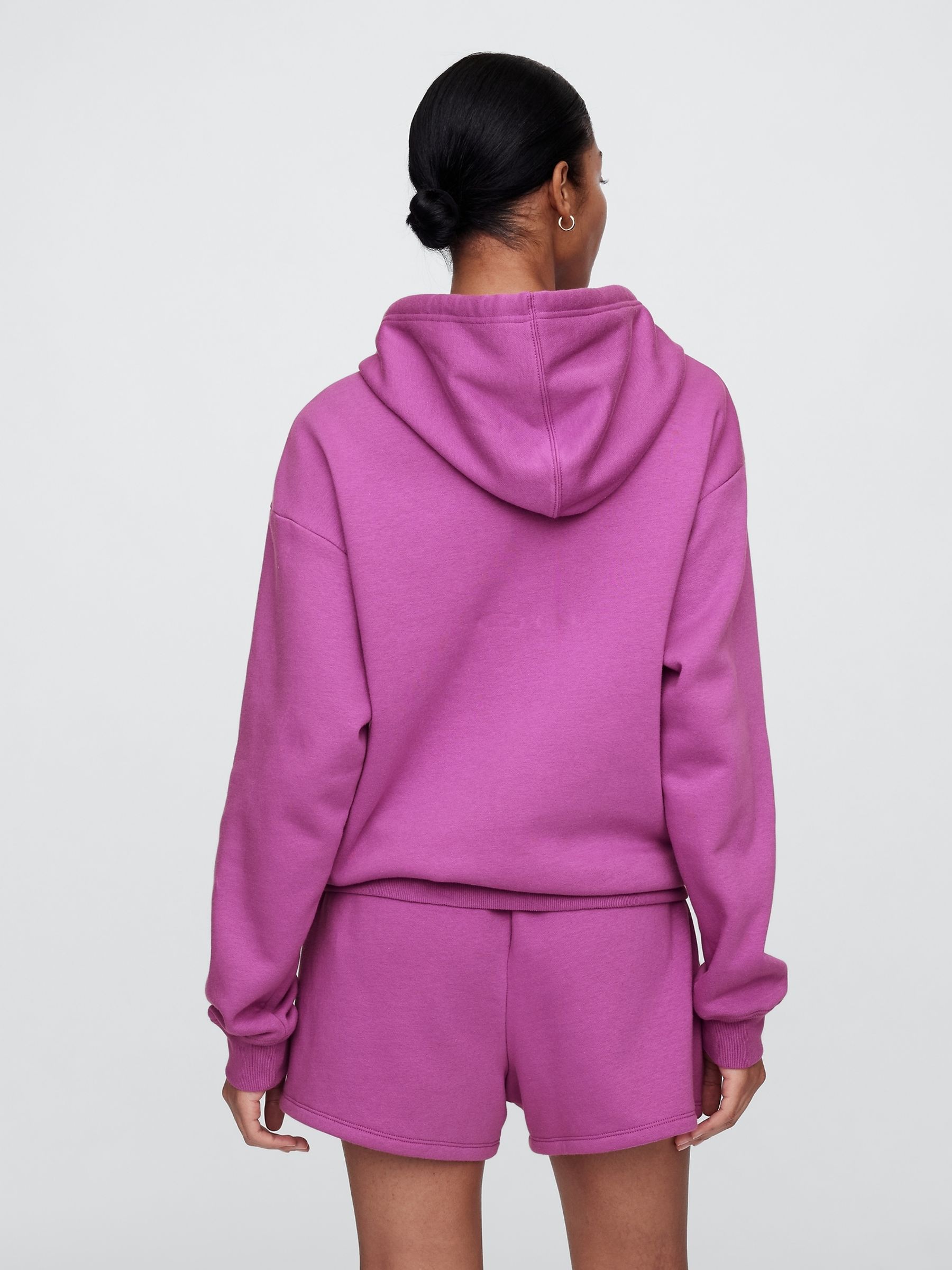 Purple Zip Up Relaxed Logo Hoodie - Image 2 of 5