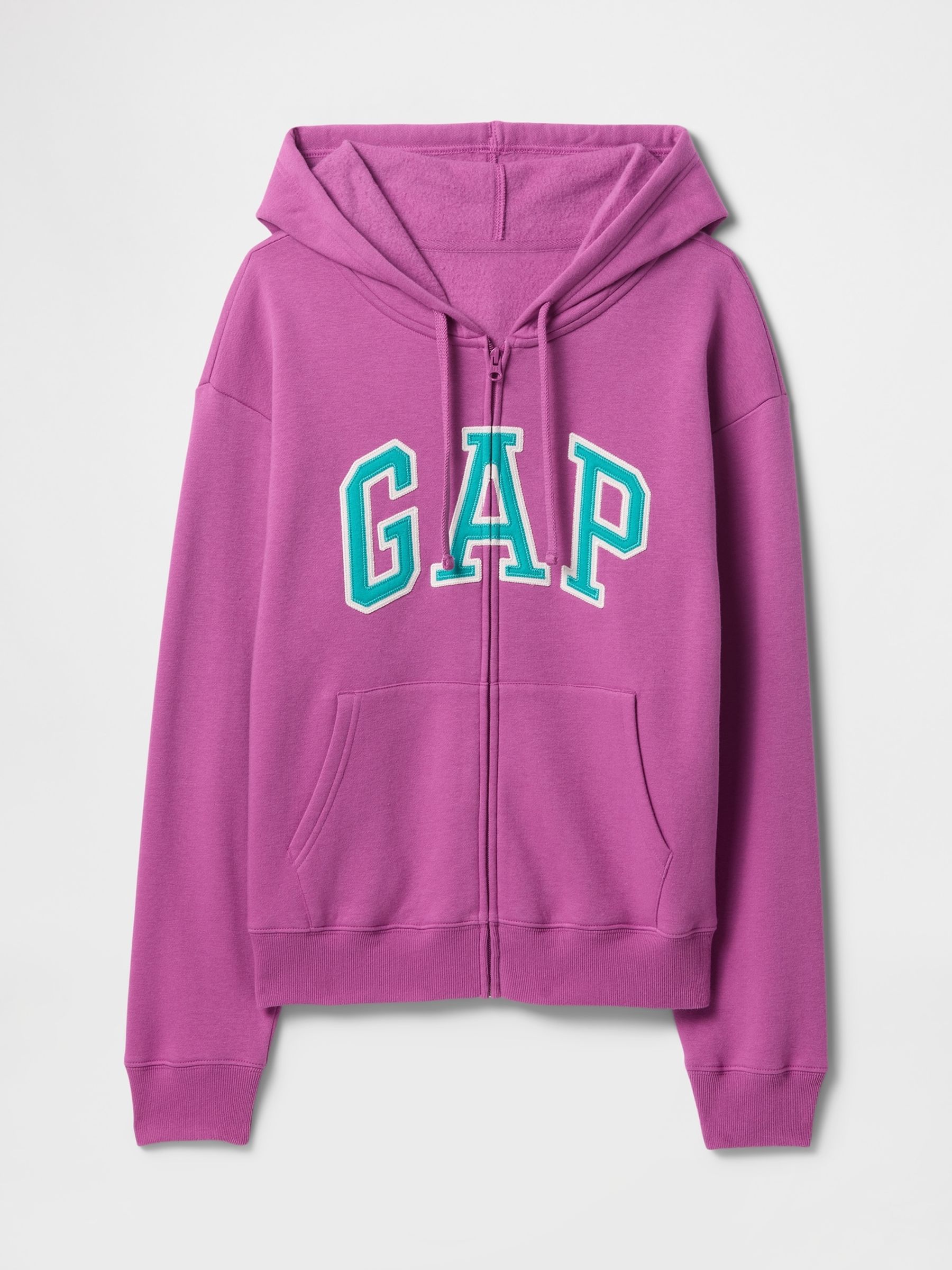 Purple Zip Up Relaxed Logo Hoodie - Image 5 of 5