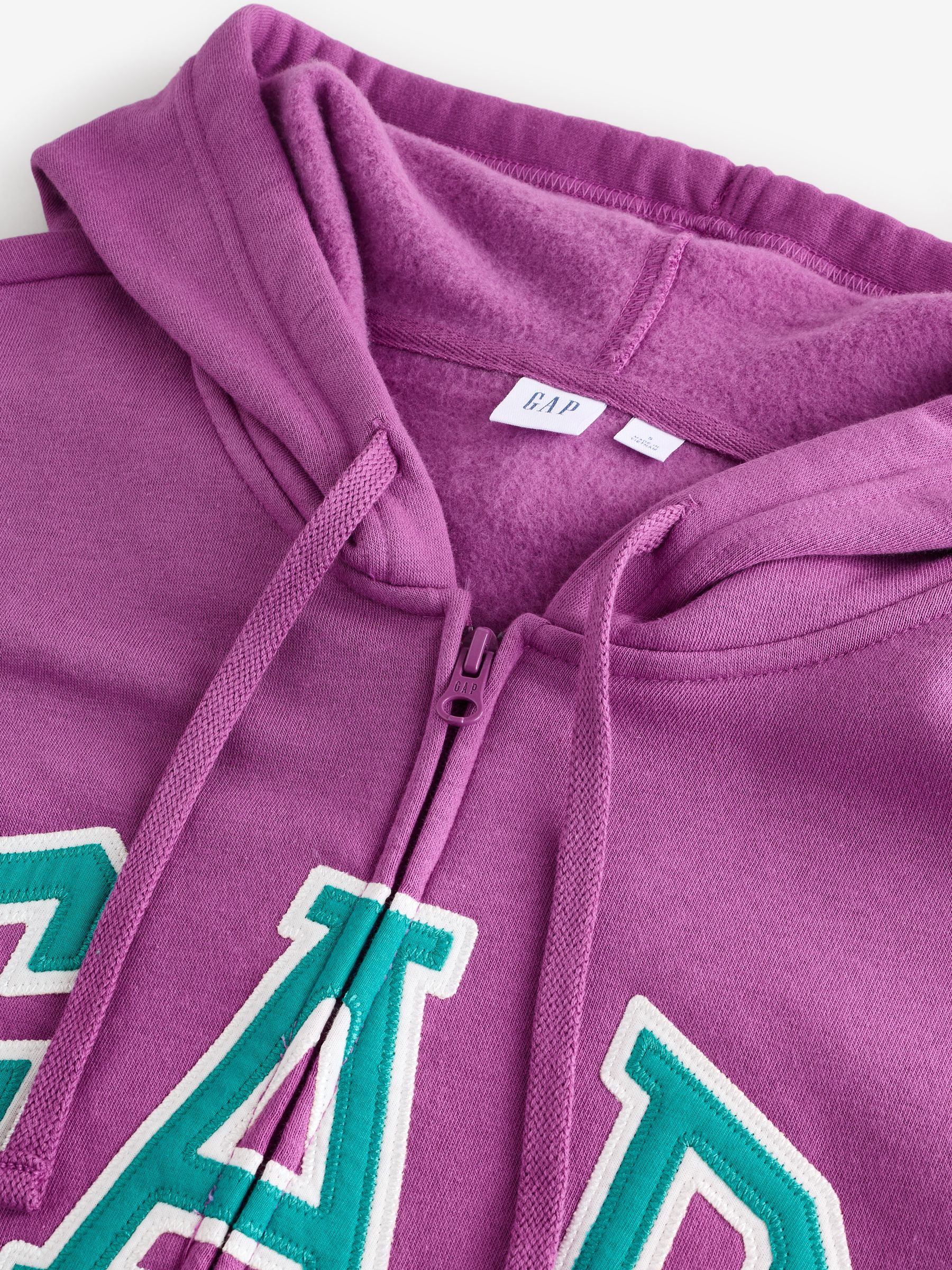 Purple & Blue Zip Up Relaxed Logo Hoodie - Image 7 of 9