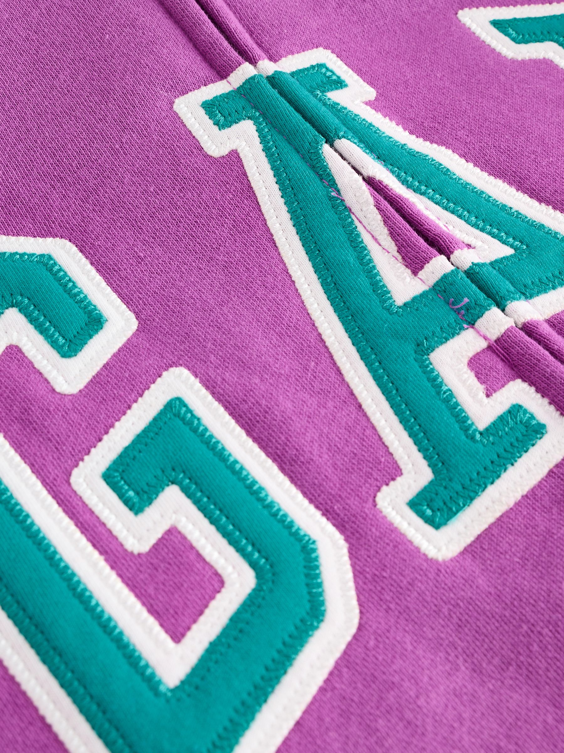 Purple & Blue Zip Up Relaxed Logo Hoodie - Image 9 of 9