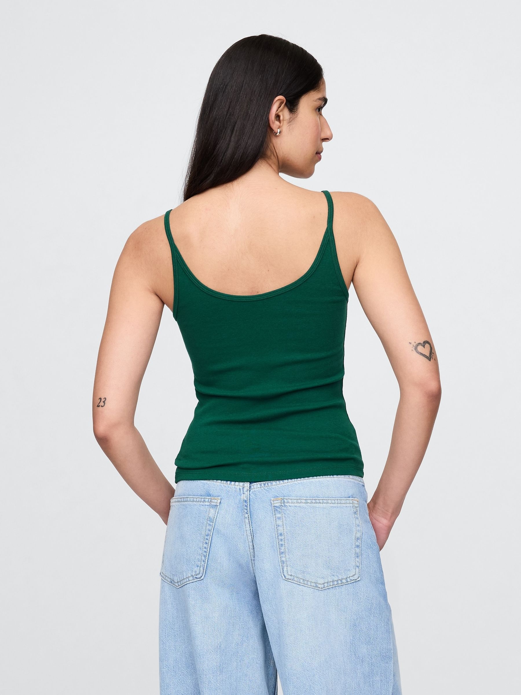 Green Modern Cropped Cami Top - Image 2 of 5