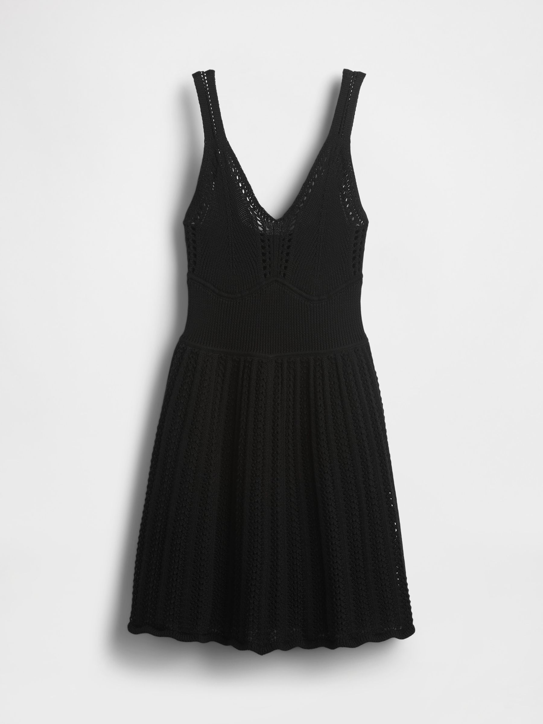 Black Crochet Sleeveless Mini Dress - Image 5 of 5