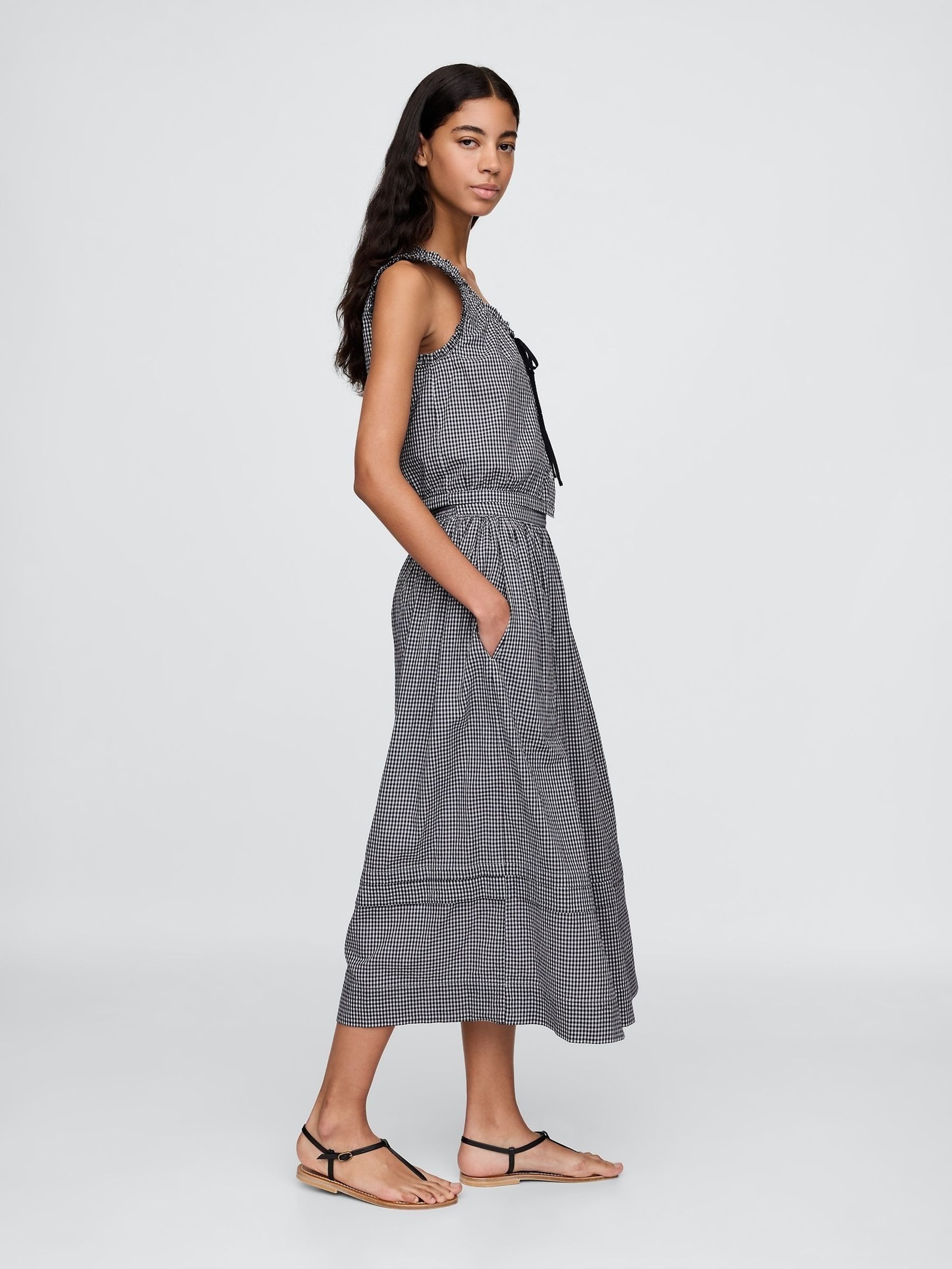 Blue DÔEN Gingham Maxi Skirt - Image 3 of 5
