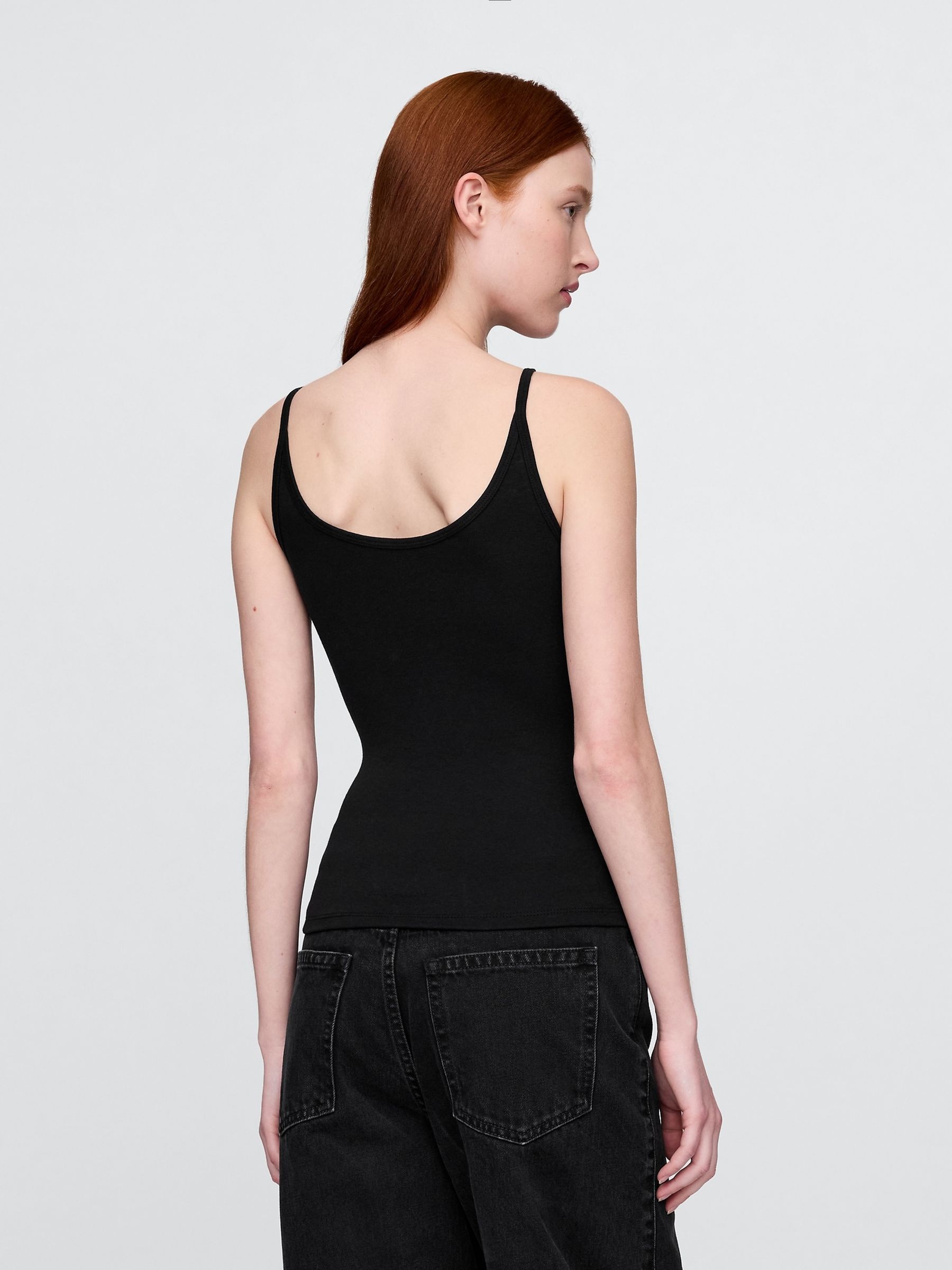 Black Modern Cropped Cami Top - Image 2 of 4