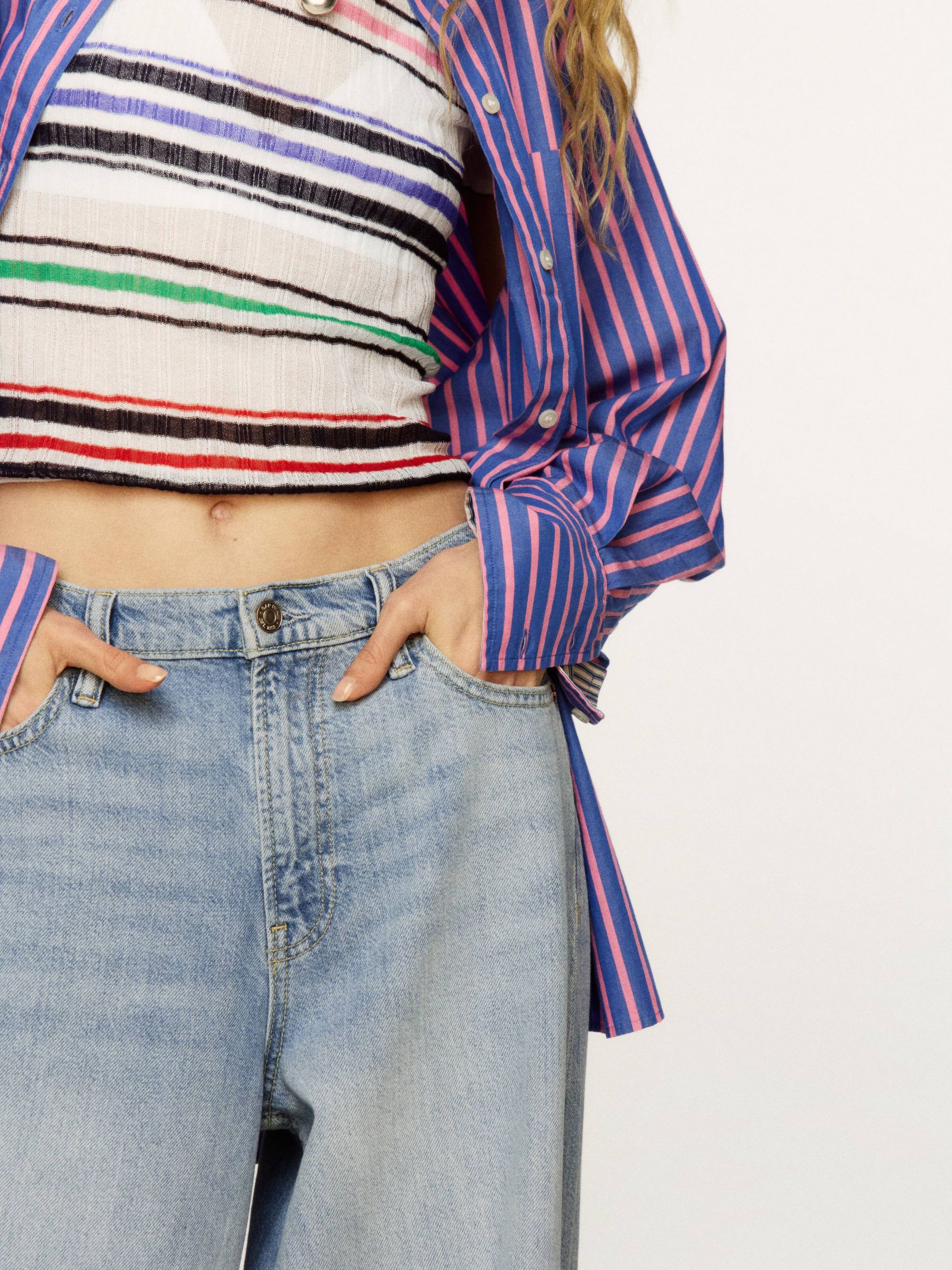 White Multi Sheer Rib T-Shirt - Image 5 of 7