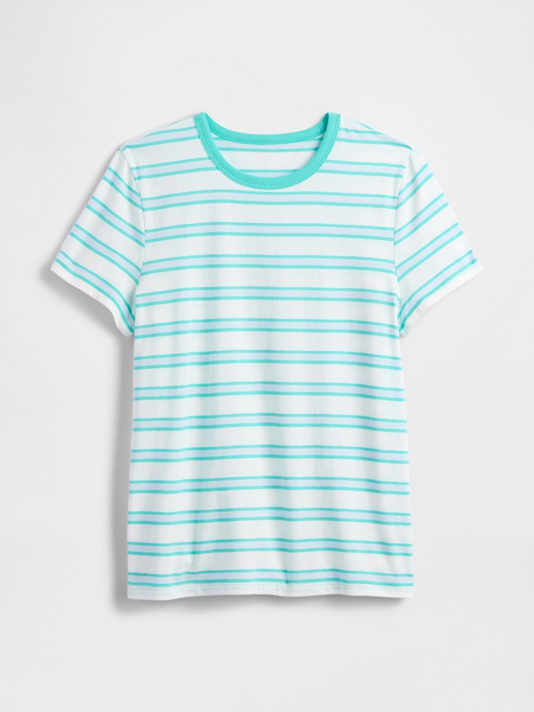 Light Blue Stripe Favourite Crew Neck Short Sleeve T-Shirt - Image 5 of 5