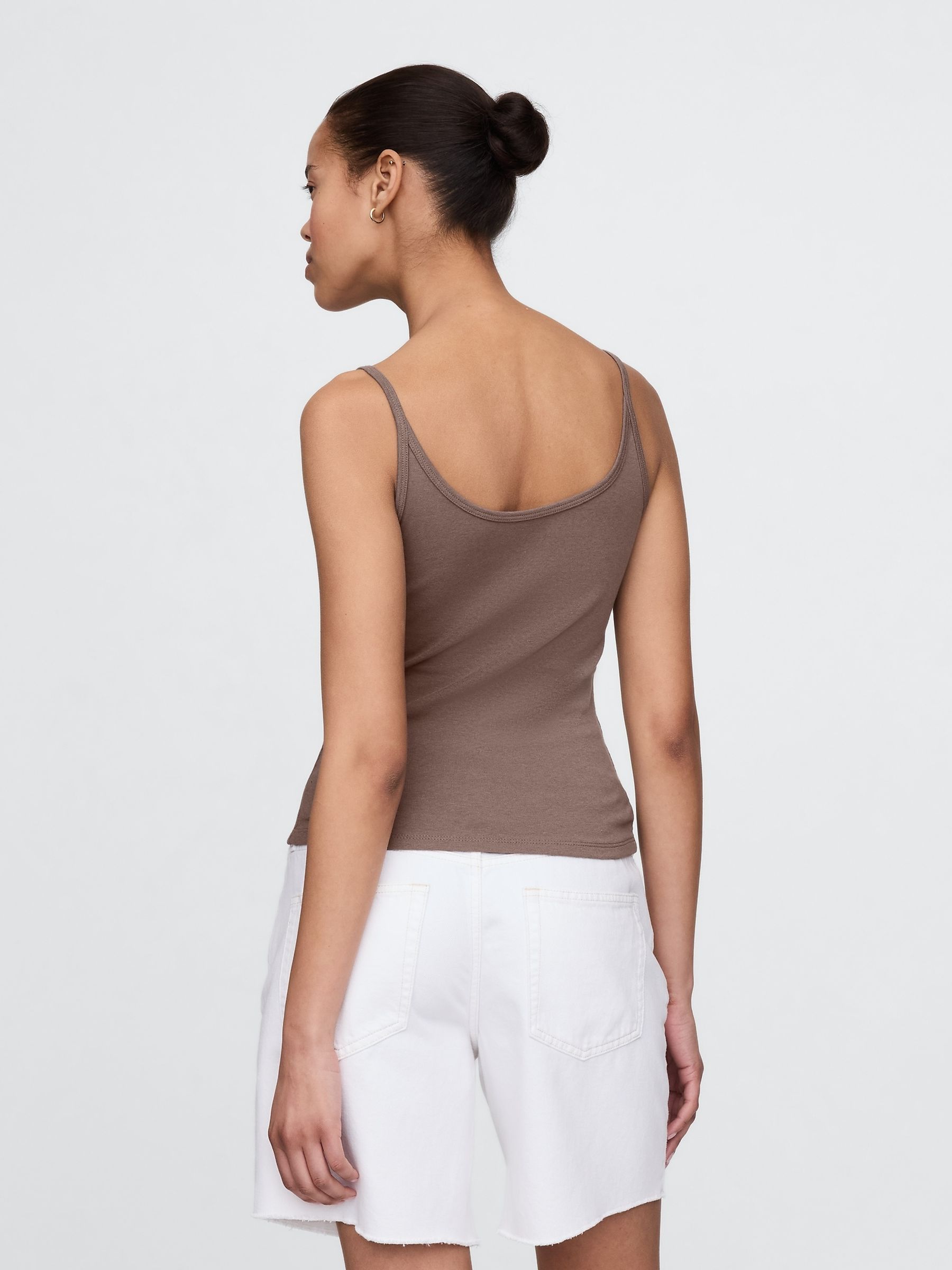 Brown Modern Cropped Cami Top - Image 2 of 5