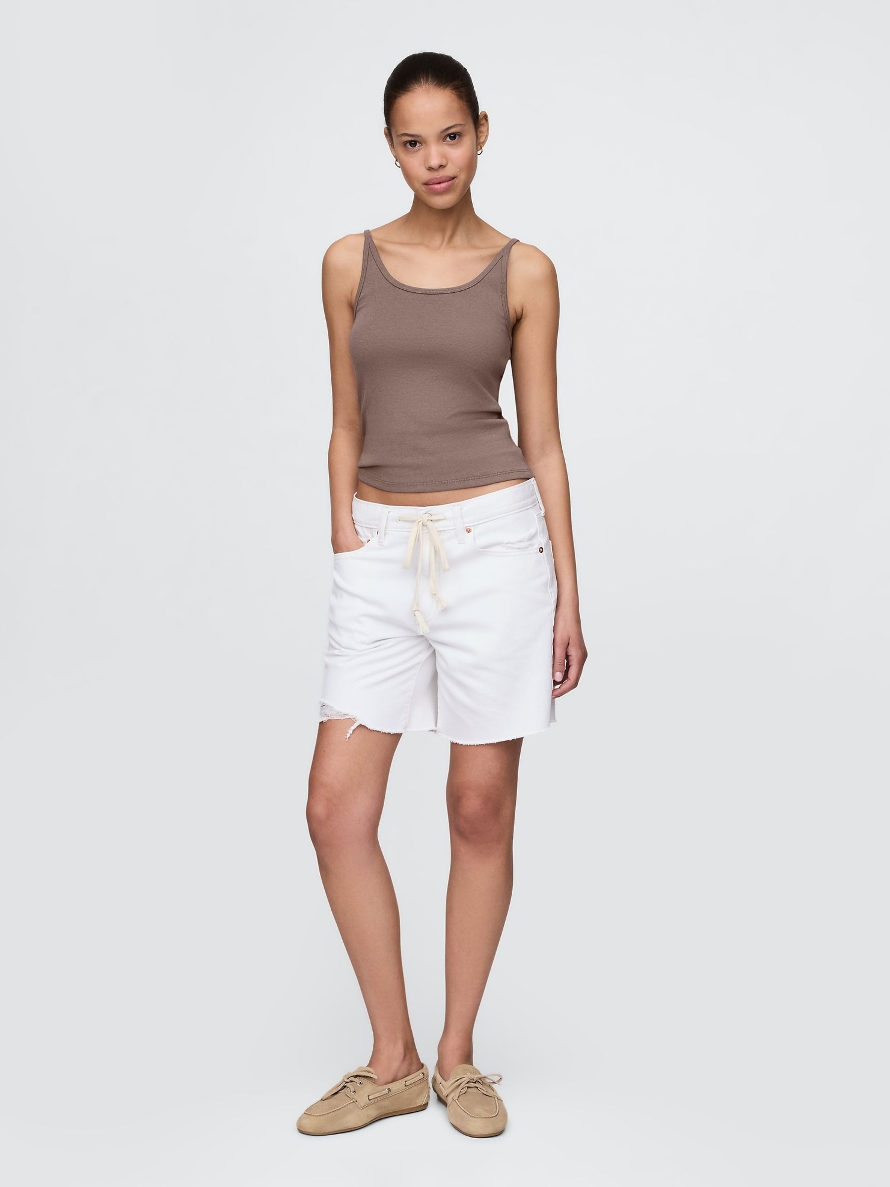 Brown Modern Cropped Cami Top - Image 3 of 5
