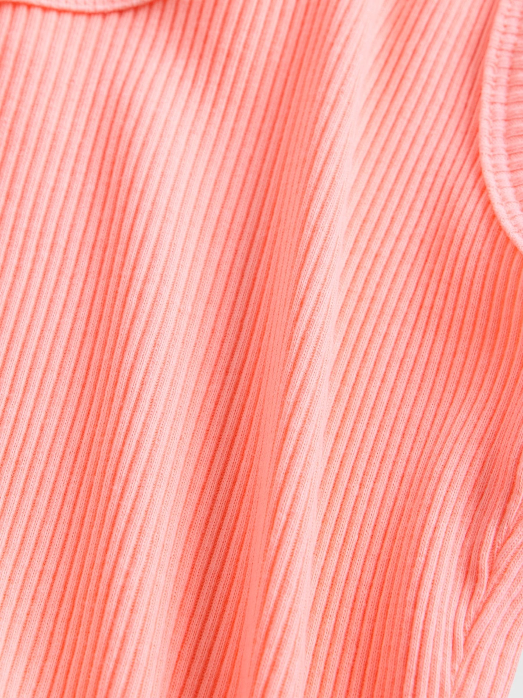 Orange Ribbed Knit Cotton Stretch Scoop Vest - Image 5 of 5