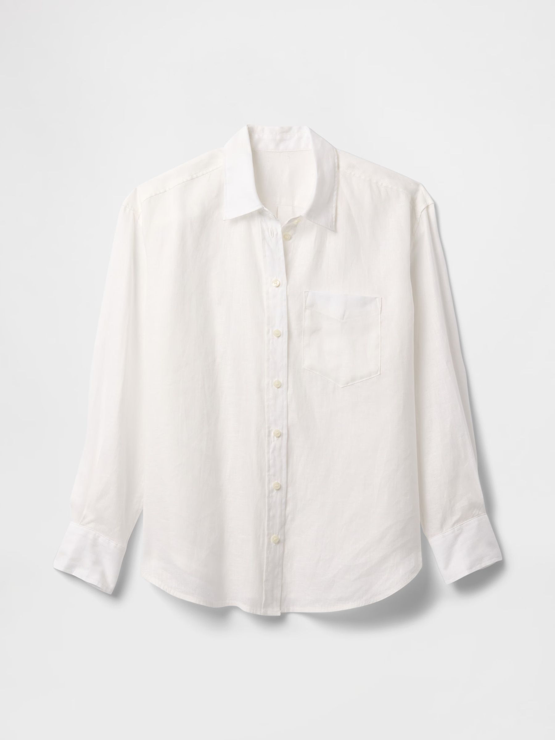 White 100% Linen Oversized Shirt - Image 4 of 4