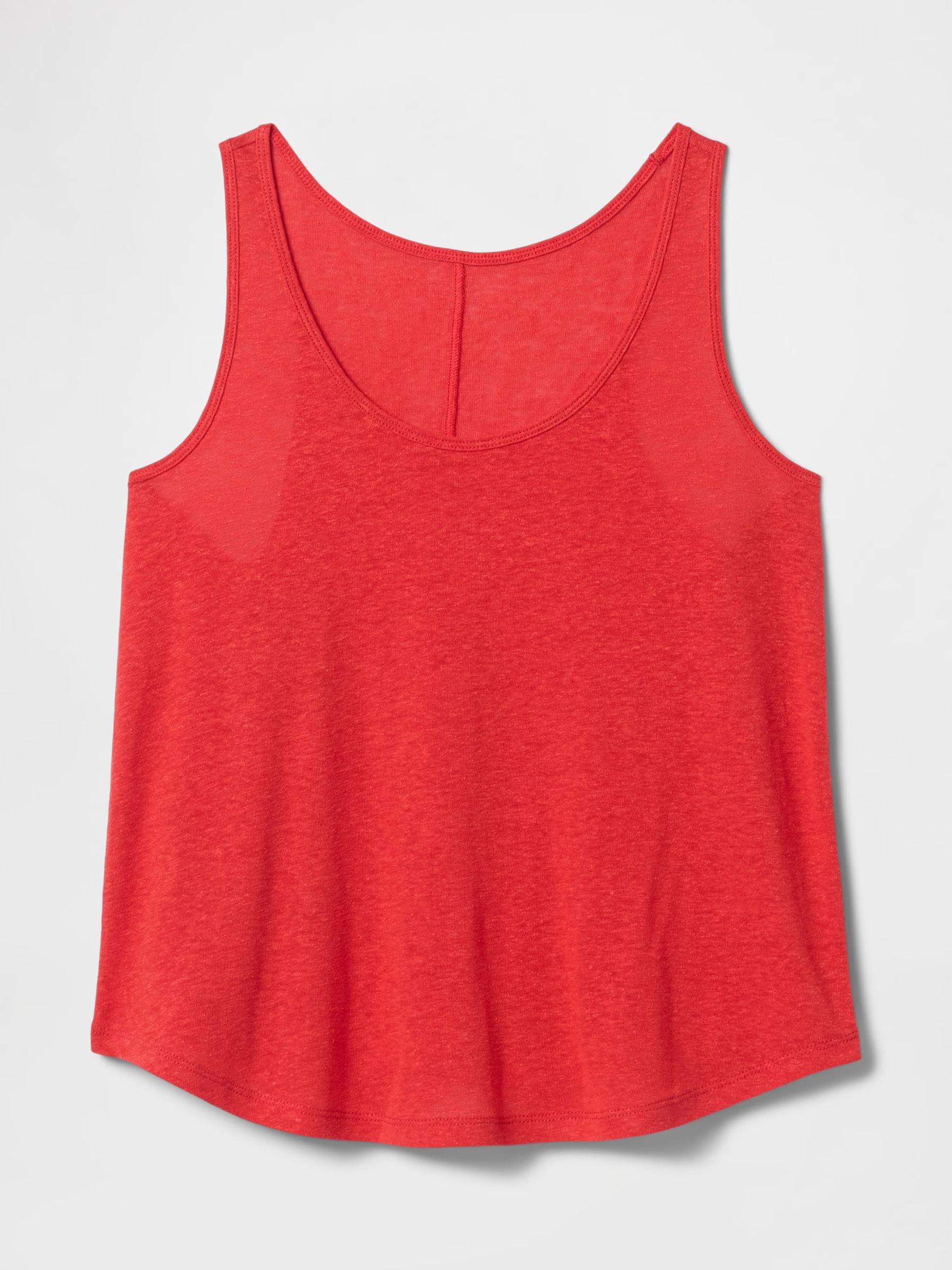 Red Linen-Blend Racerback Vest - Image 4 of 4