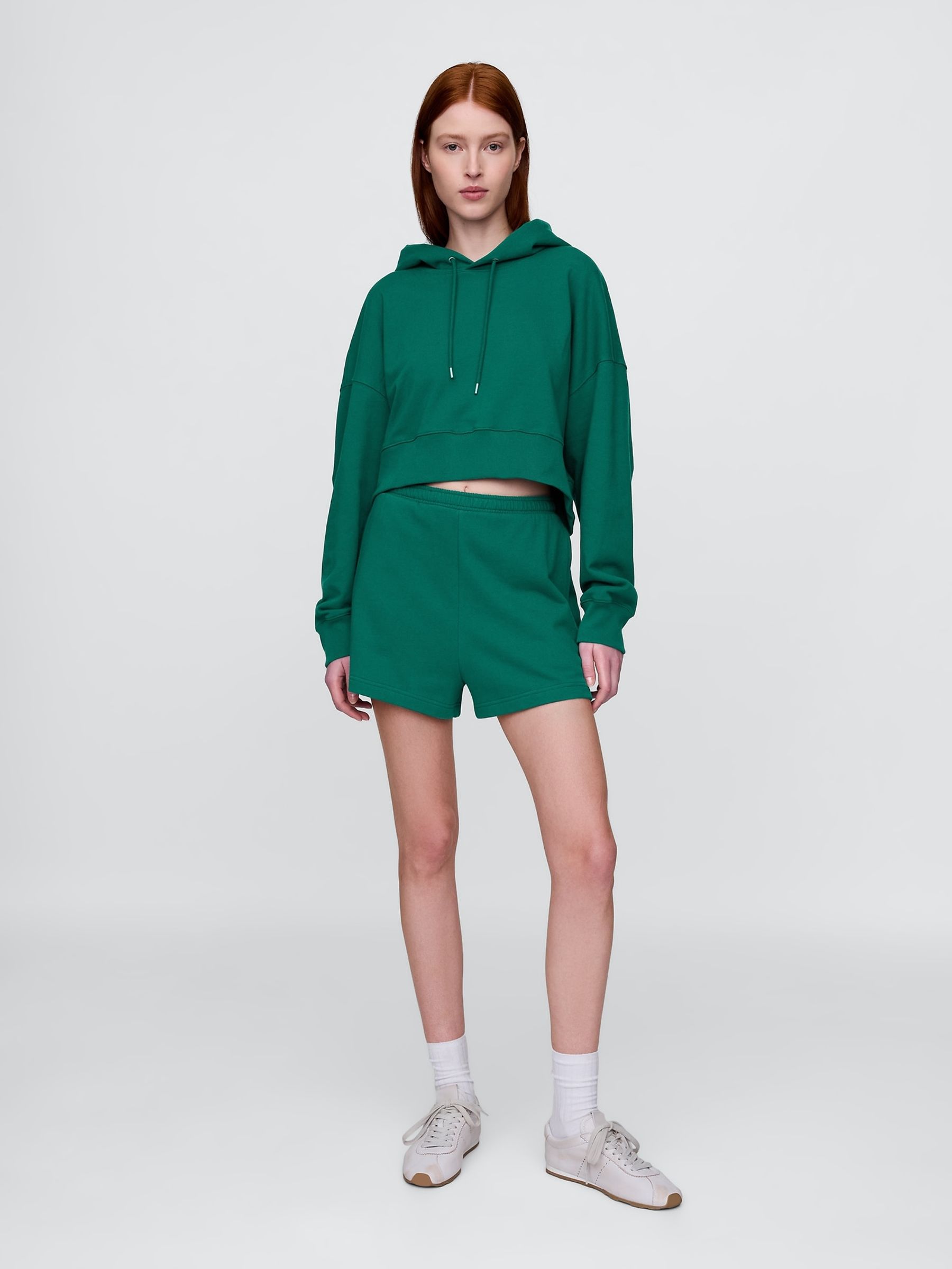 Green Heavyweight French Terry Classic Jogger Shorts - Image 4 of 5
