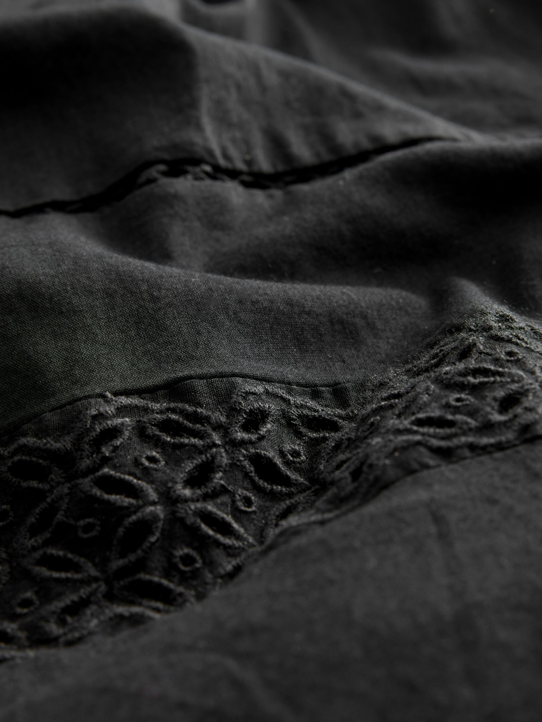 Black Tiered Lace Trim Maxi Skirt - Image 7 of 8