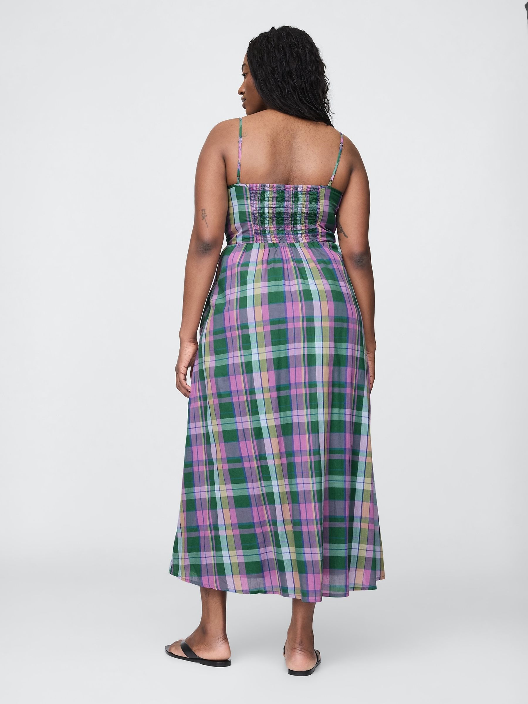 Green Check Drop-Waist Maxi Dress - Image 5 of 5