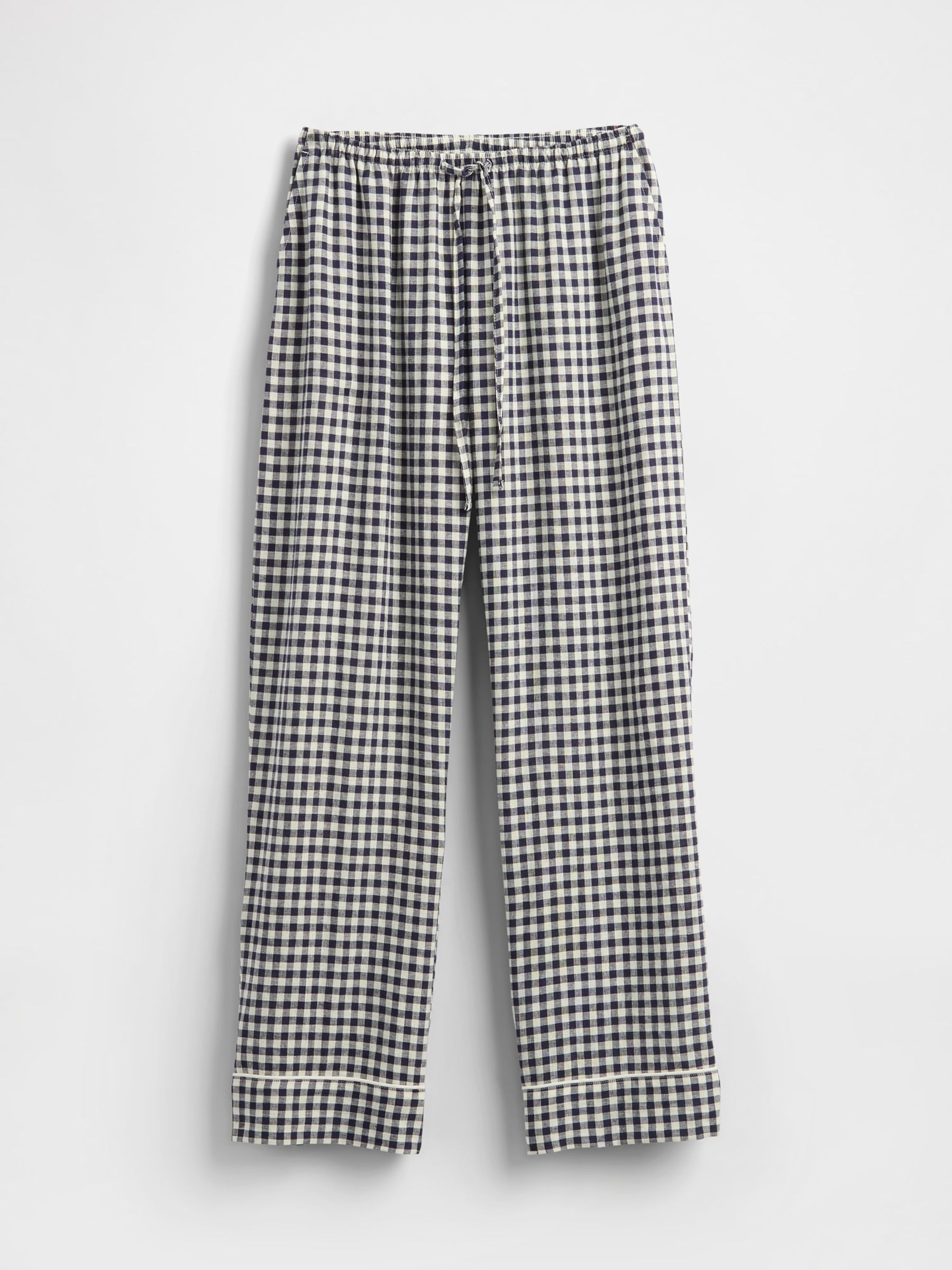 Blue Gingham Trouser Linen Blend Pyjama Bottoms - Image 3 of 3