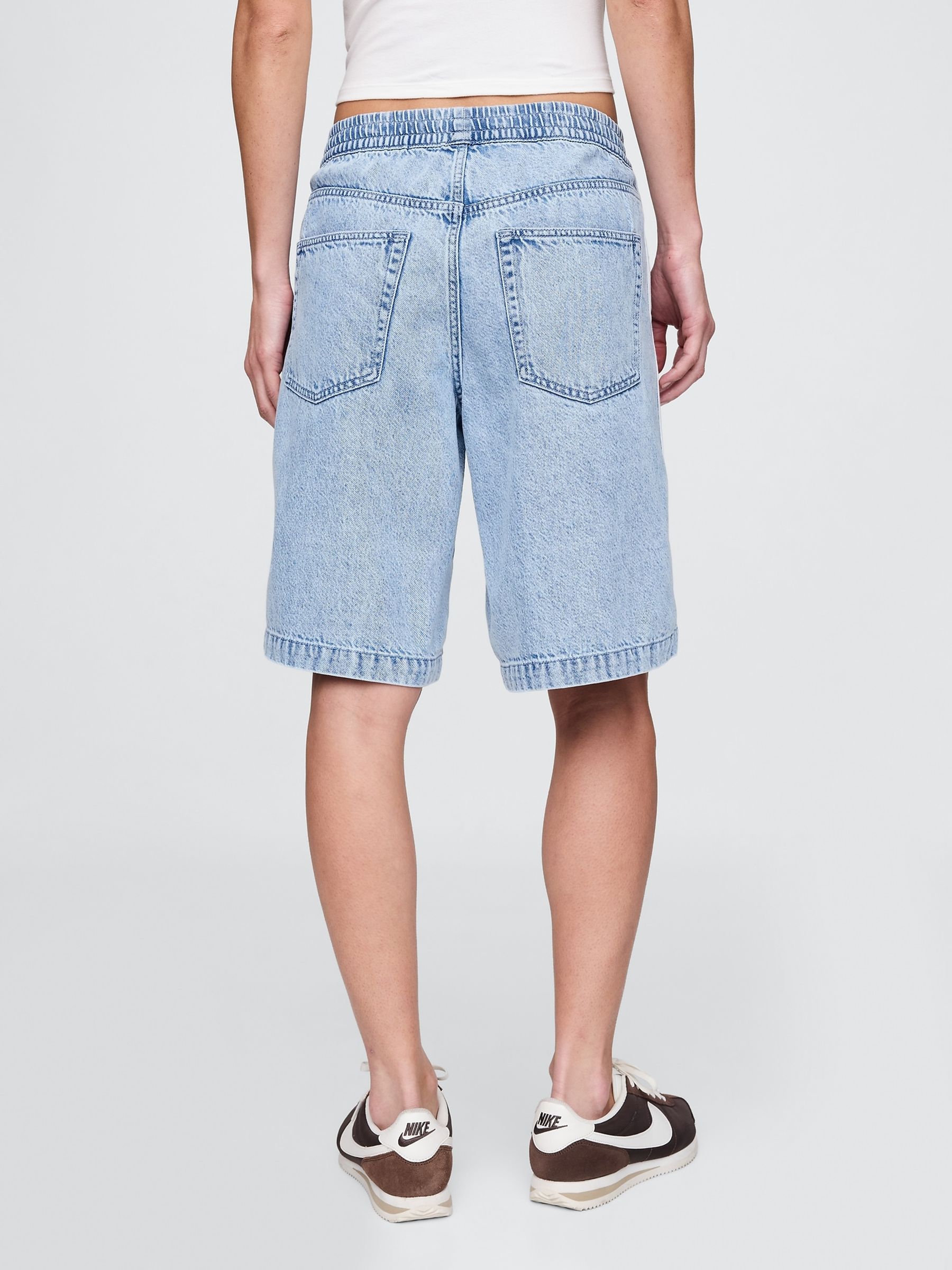 Blue 11" Mid Rise UltraSoft Easy Longline Denim Shorts - Image 2 of 5