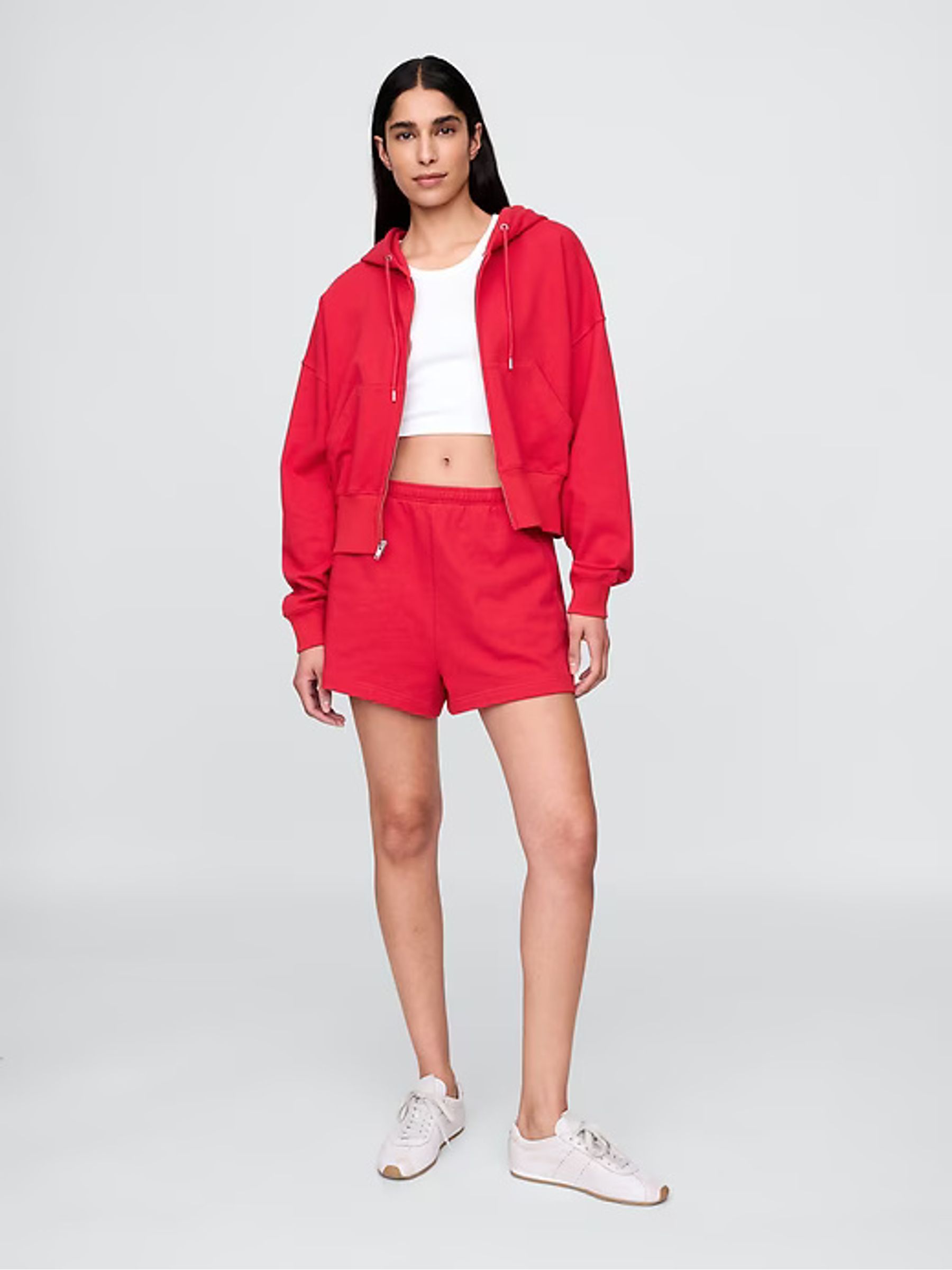 Red Heavyweight French Terry Classic Sweat Shorts - Image 3 of 7