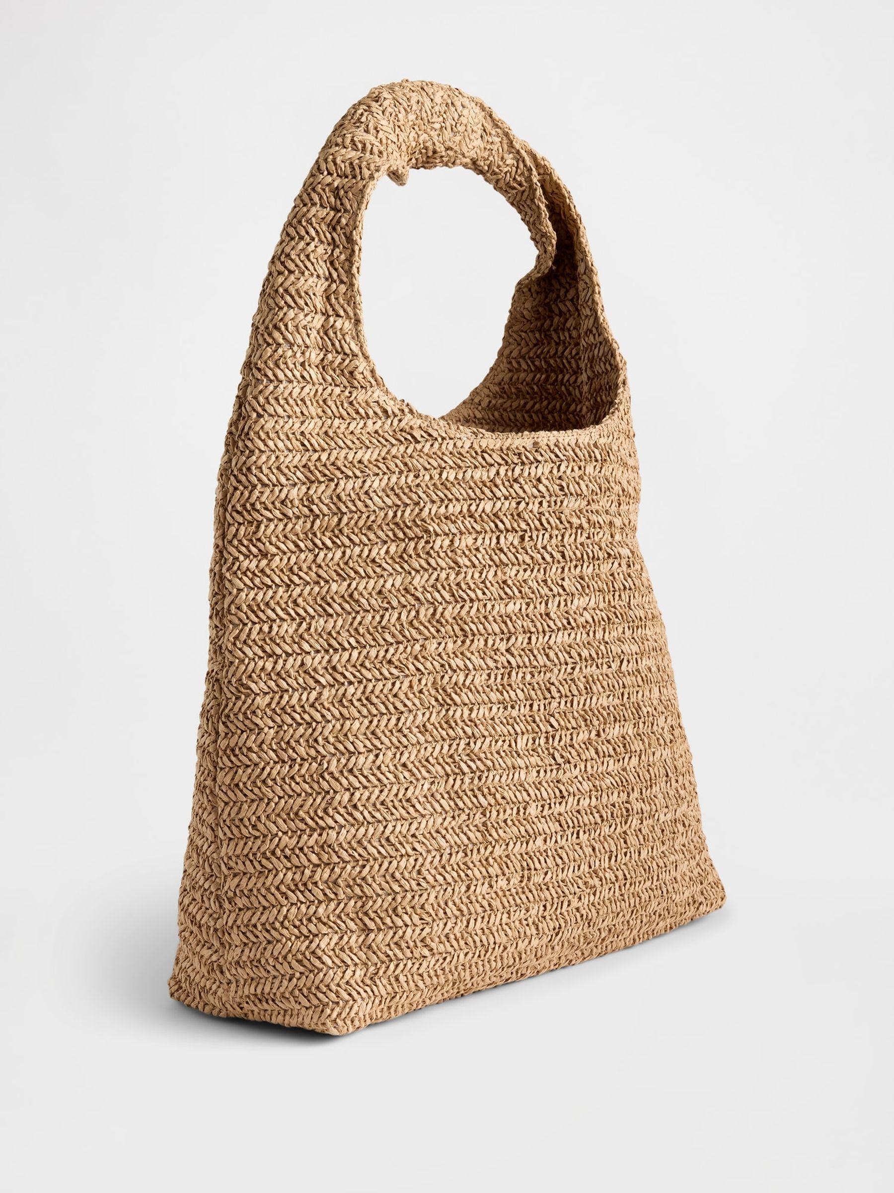 Brown Slouchy Straw Tote Bag - Image 2 of 3
