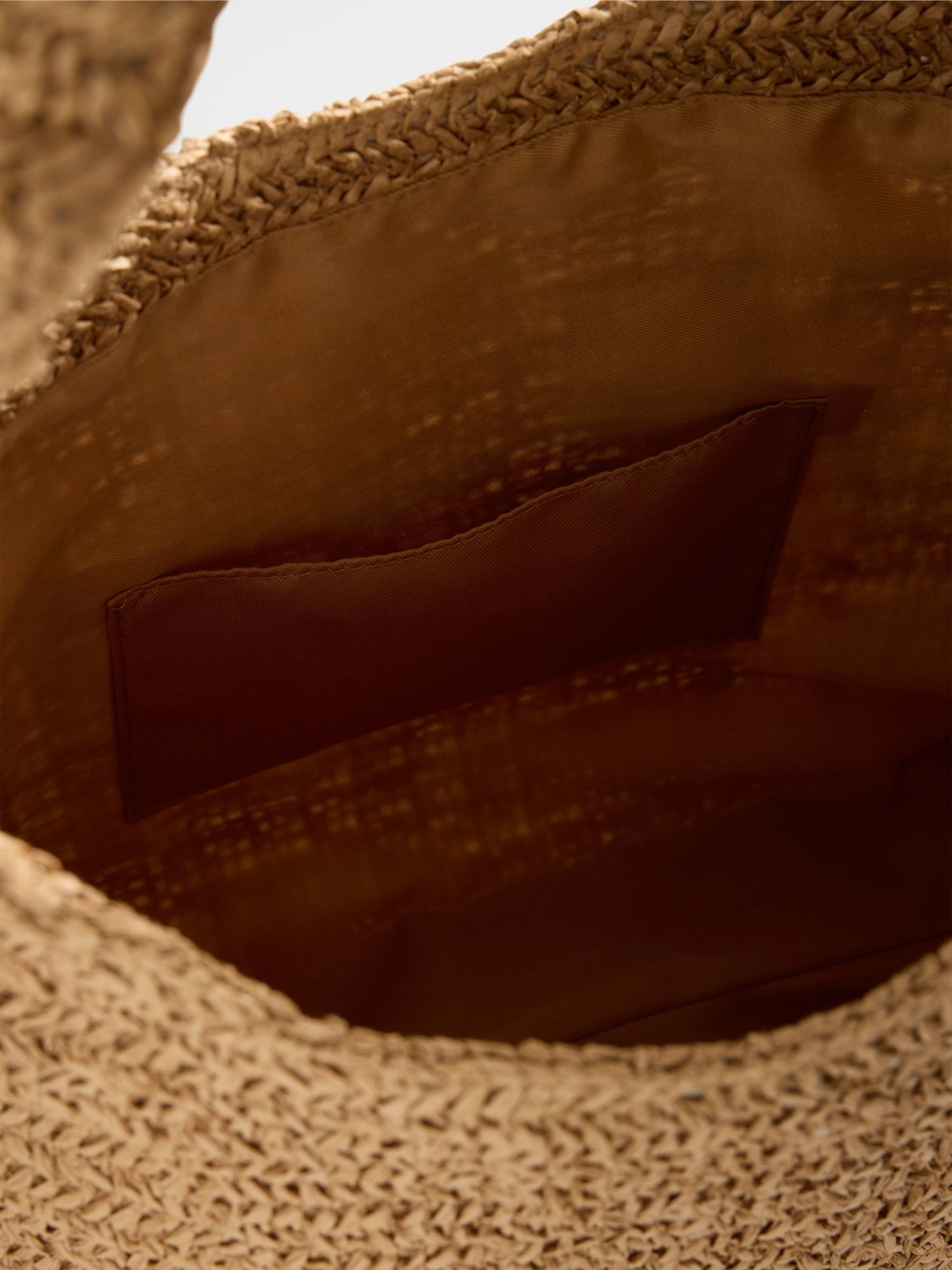 Brown Slouchy Straw Tote Bag - Image 3 of 3