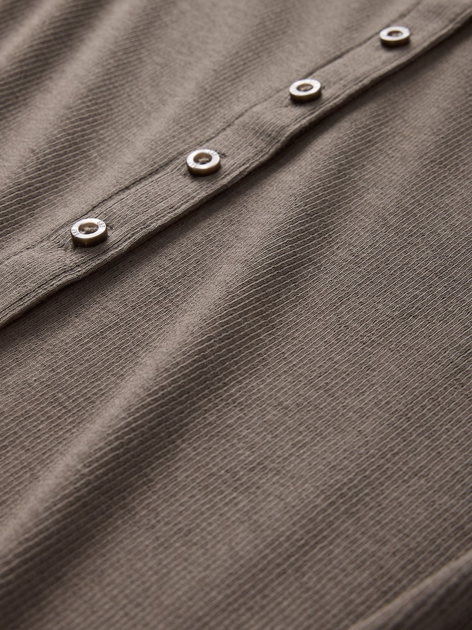 Brown Cotton-Modal Modern Ribbed Cardigan Vest - Image 5 of 5