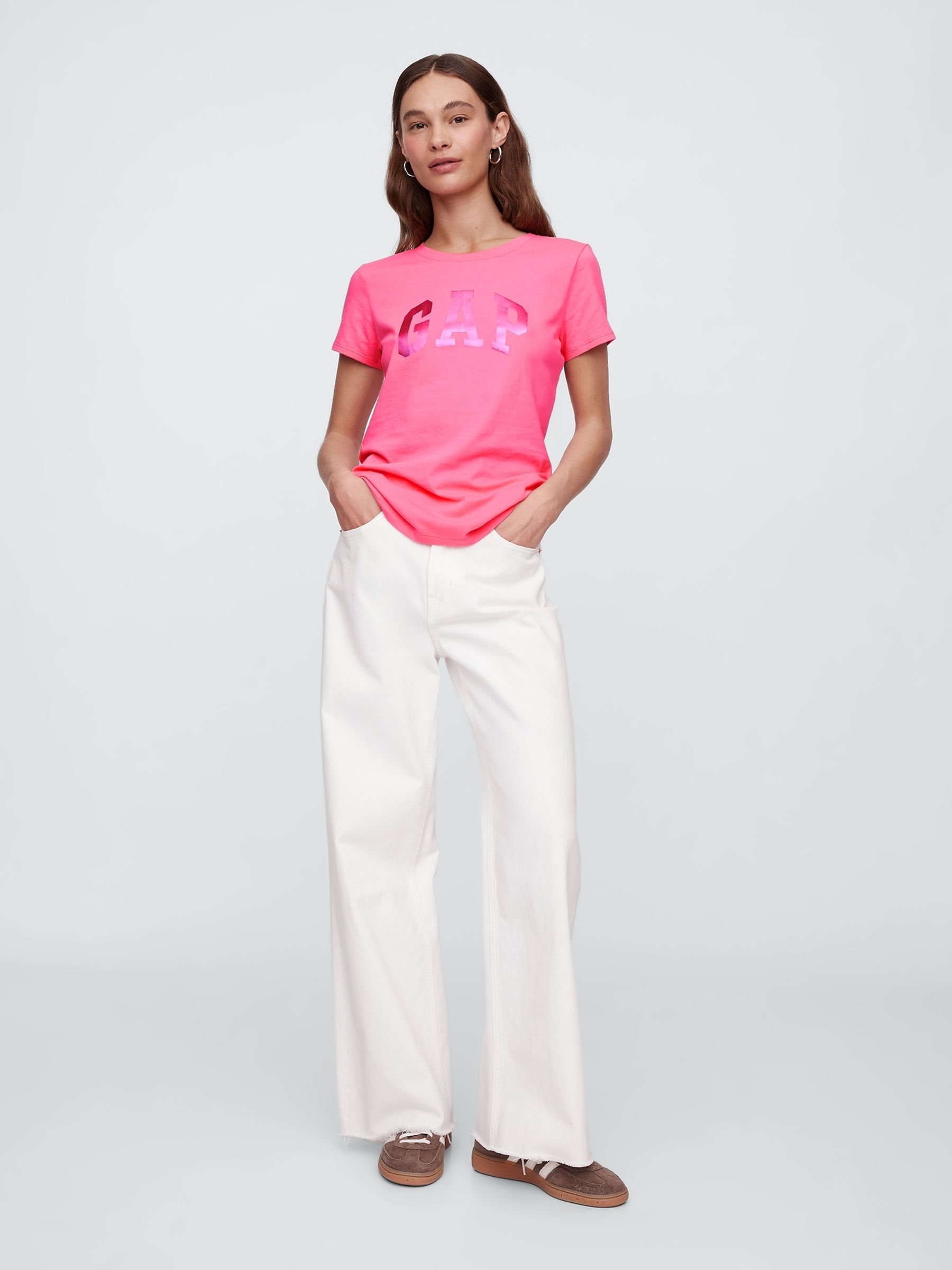 Bright Pink Logo Short Sleeve Crew Neck T-Shirt - Image 3 of 4