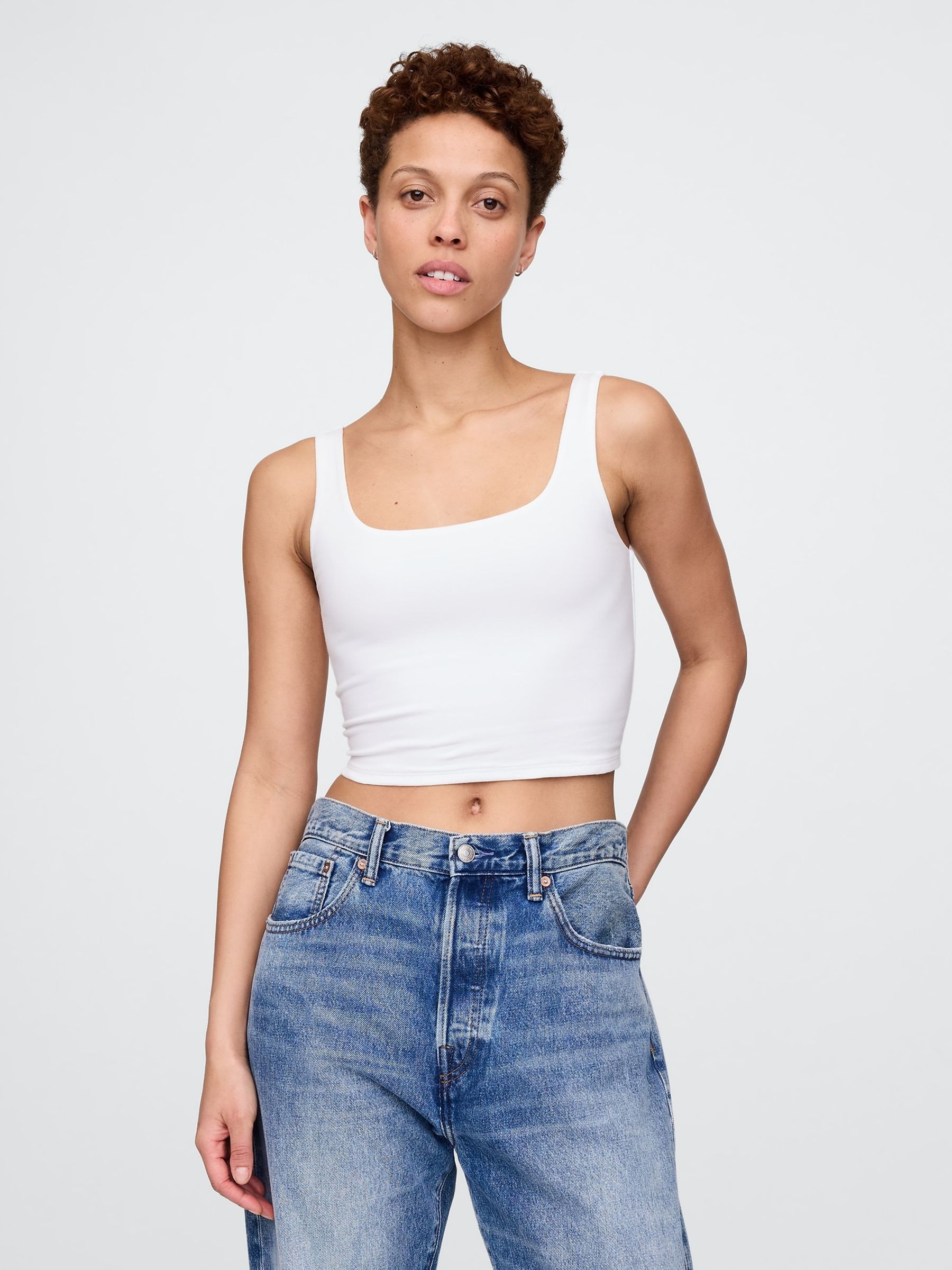 White CloseKnit Jersey Brami - Image 1 of 5