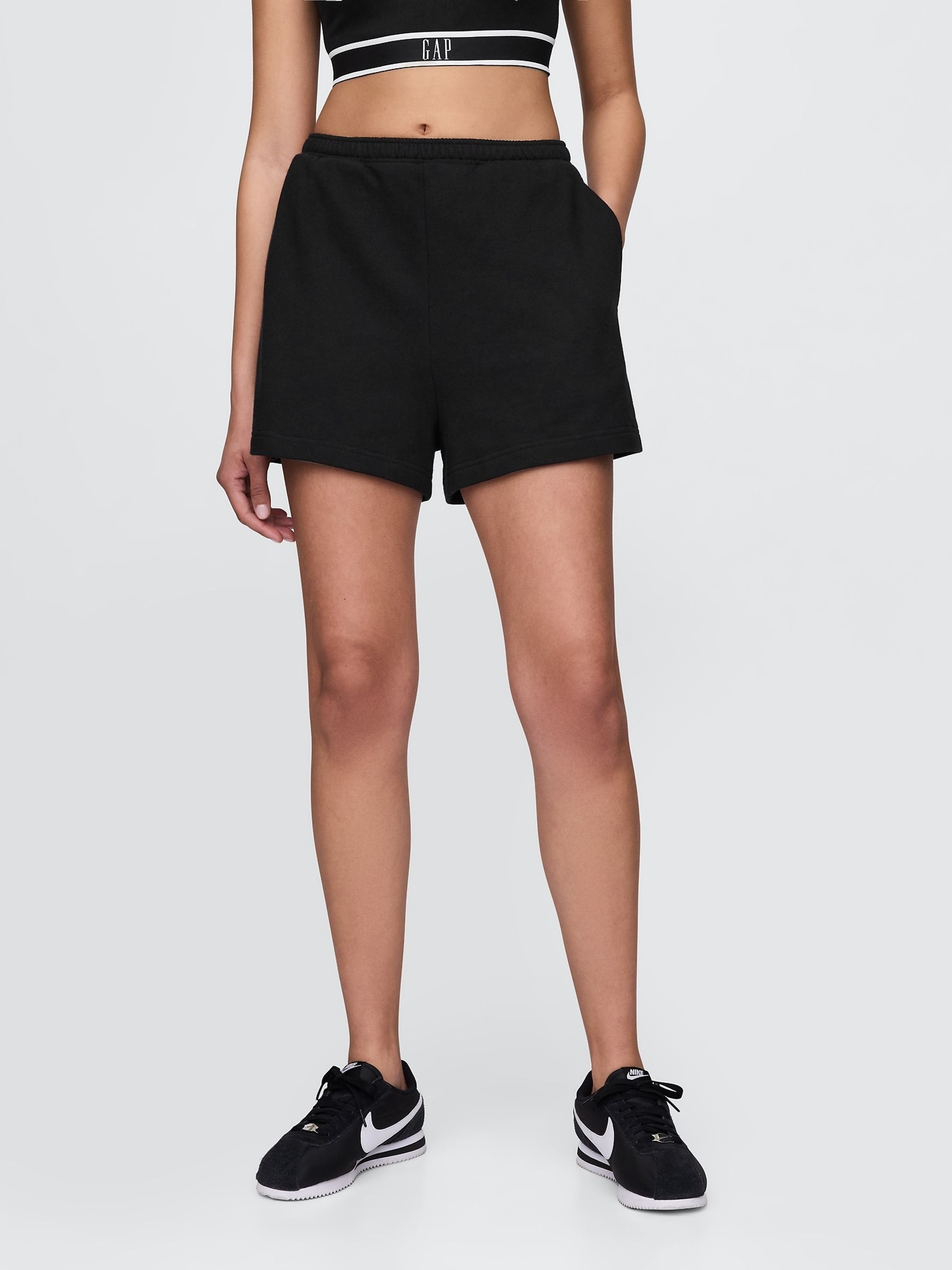 Black Heavyweight French Terry Classic Sweat Shorts - Image 1 of 5