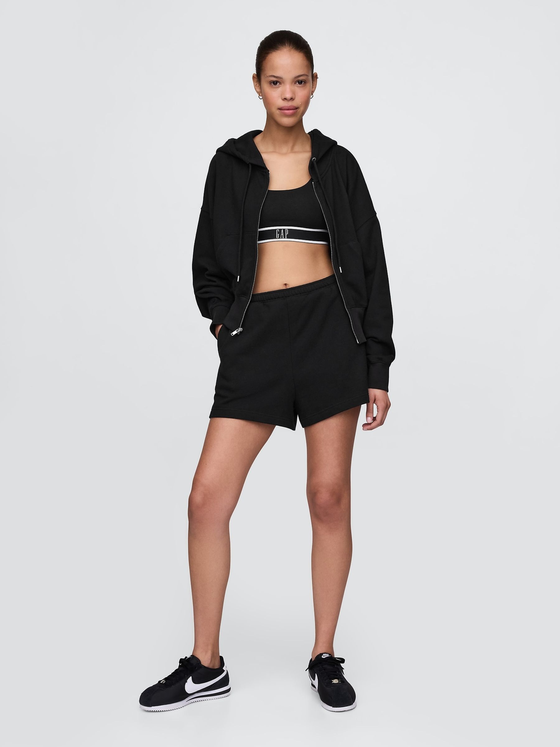 Black Heavyweight French Terry Classic Sweat Shorts - Image 4 of 5