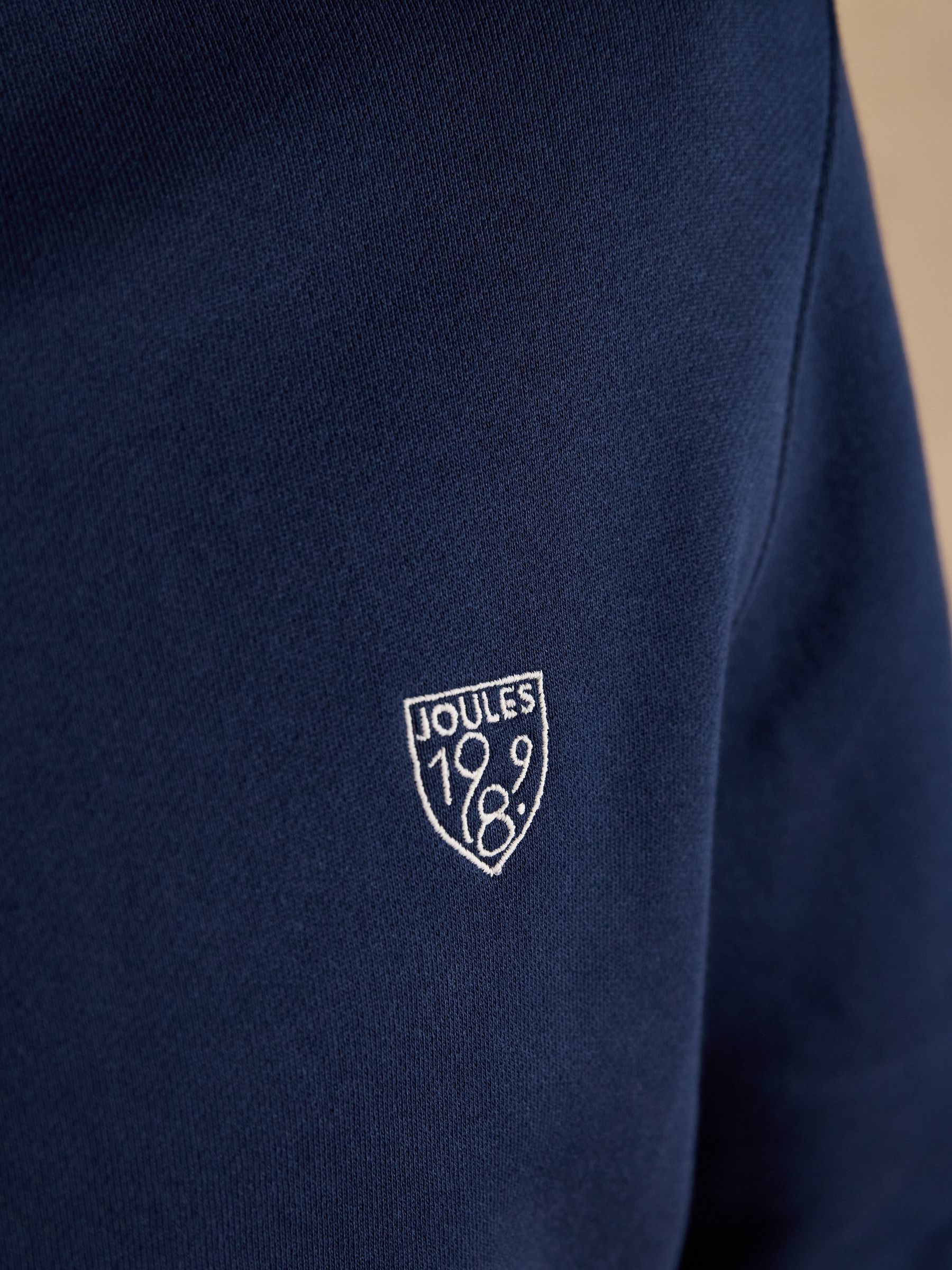 Navy Brushed Cotton Zip Through Track Sweatshirt - Image 6 of 10