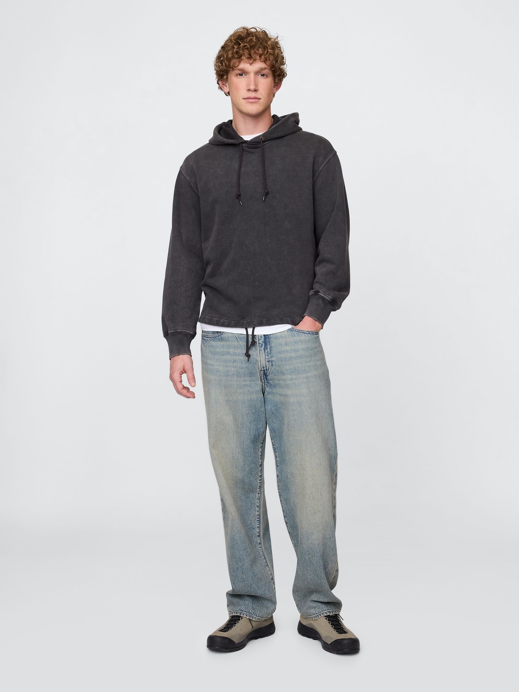 Washed Black Logo Hoodie - Image 3 of 5