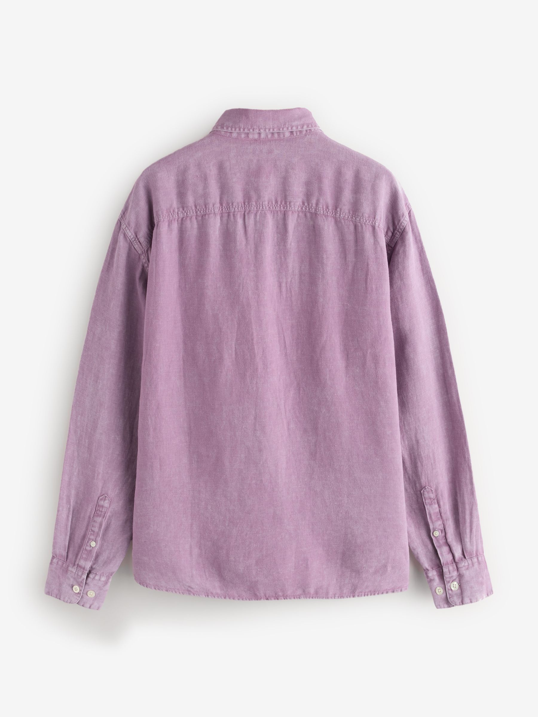 Purple 100% Linen Classic Shirt - Image 2 of 5