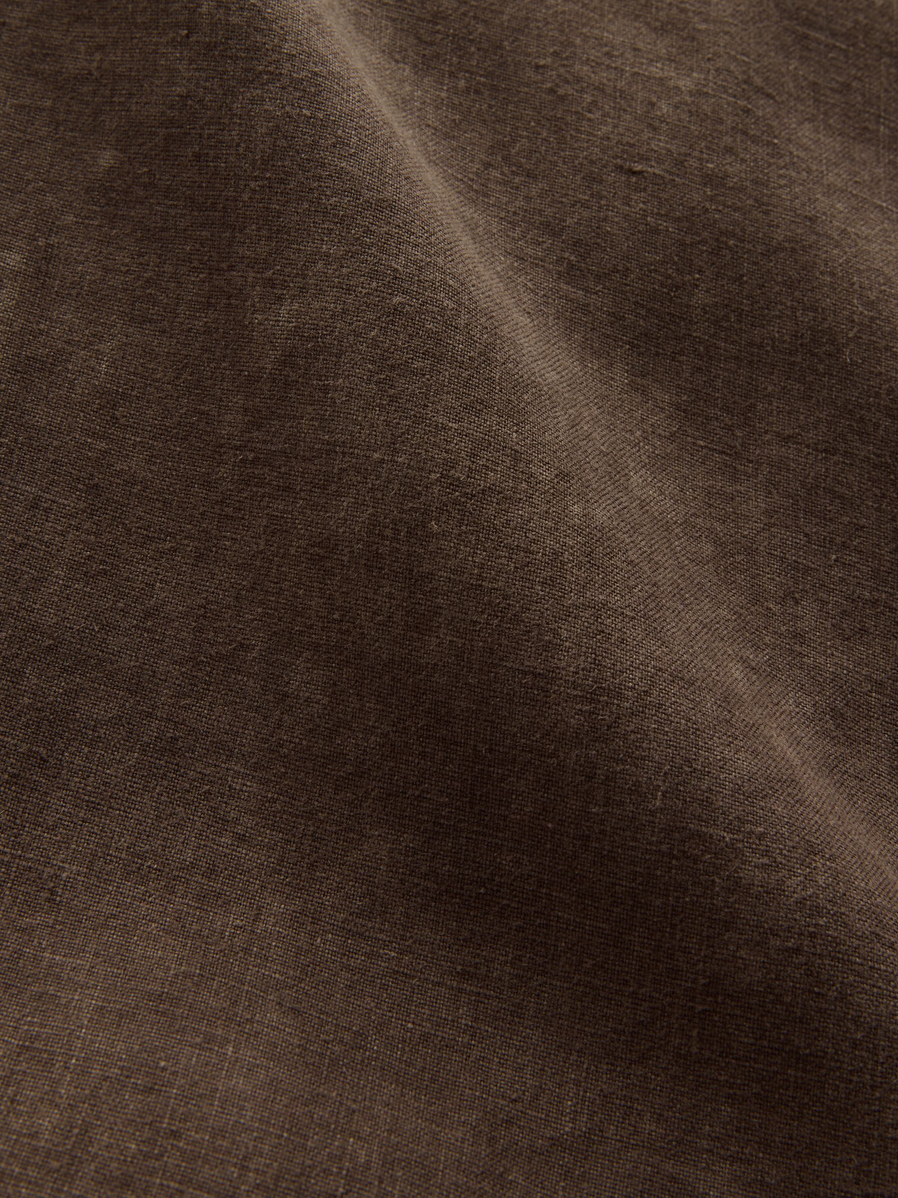 Brown 100% Linen Classic Shirt - Image 5 of 5
