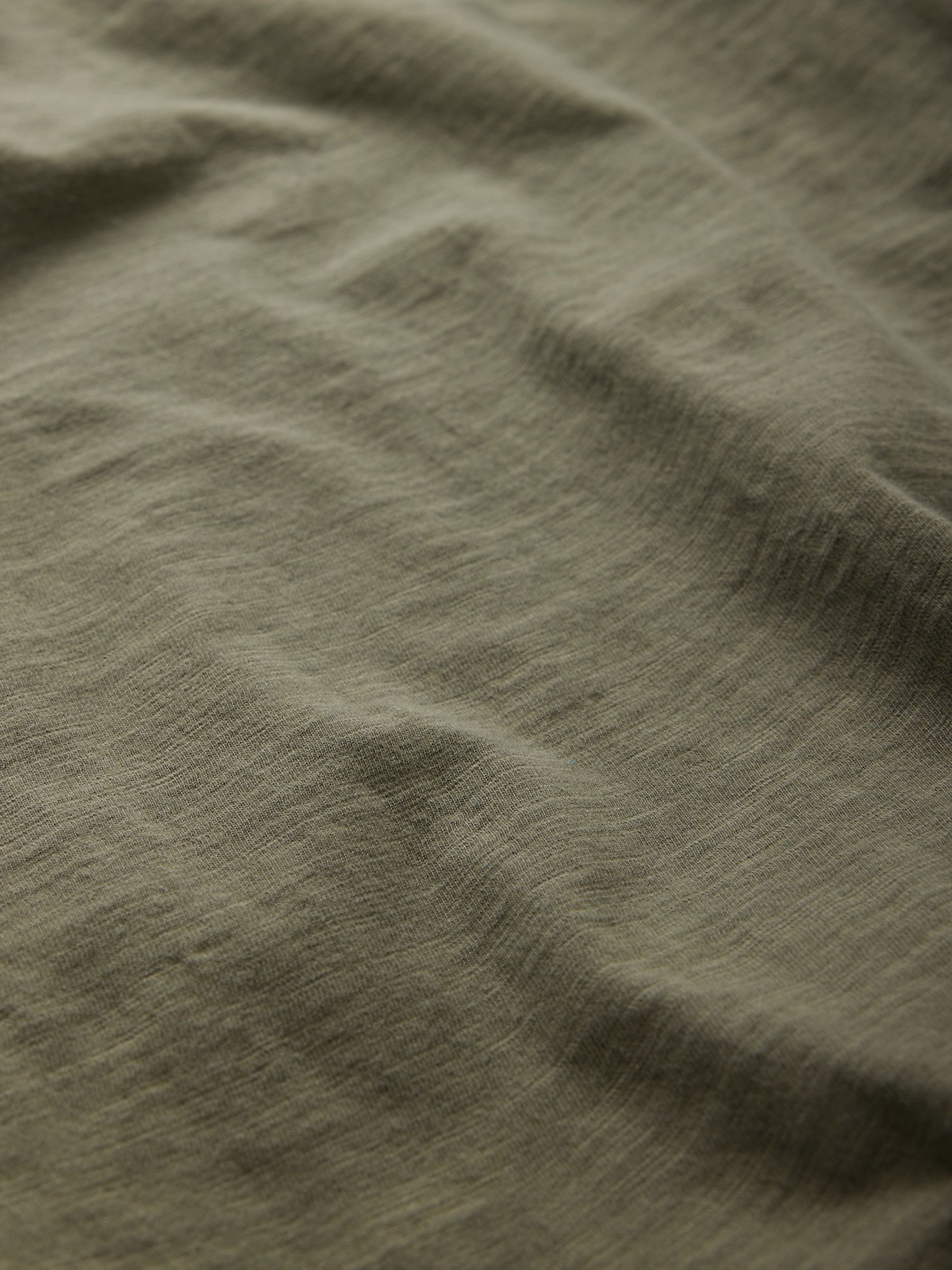 Khaki Green Slub Curved Hem Short Sleeve T-Shirt - Image 5 of 5