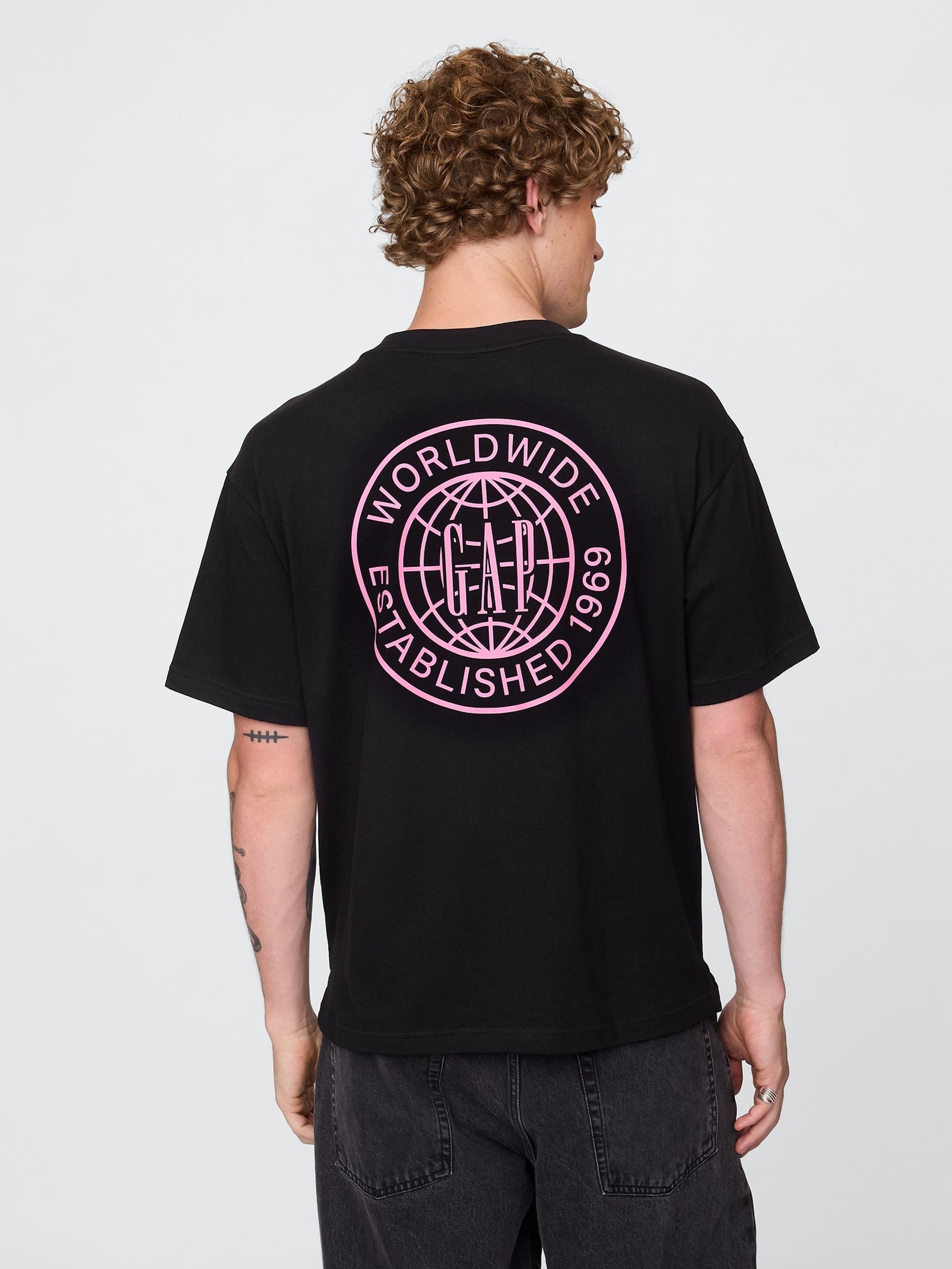 Black World Logo Short Sleeve T-Shirt - Image 2 of 5