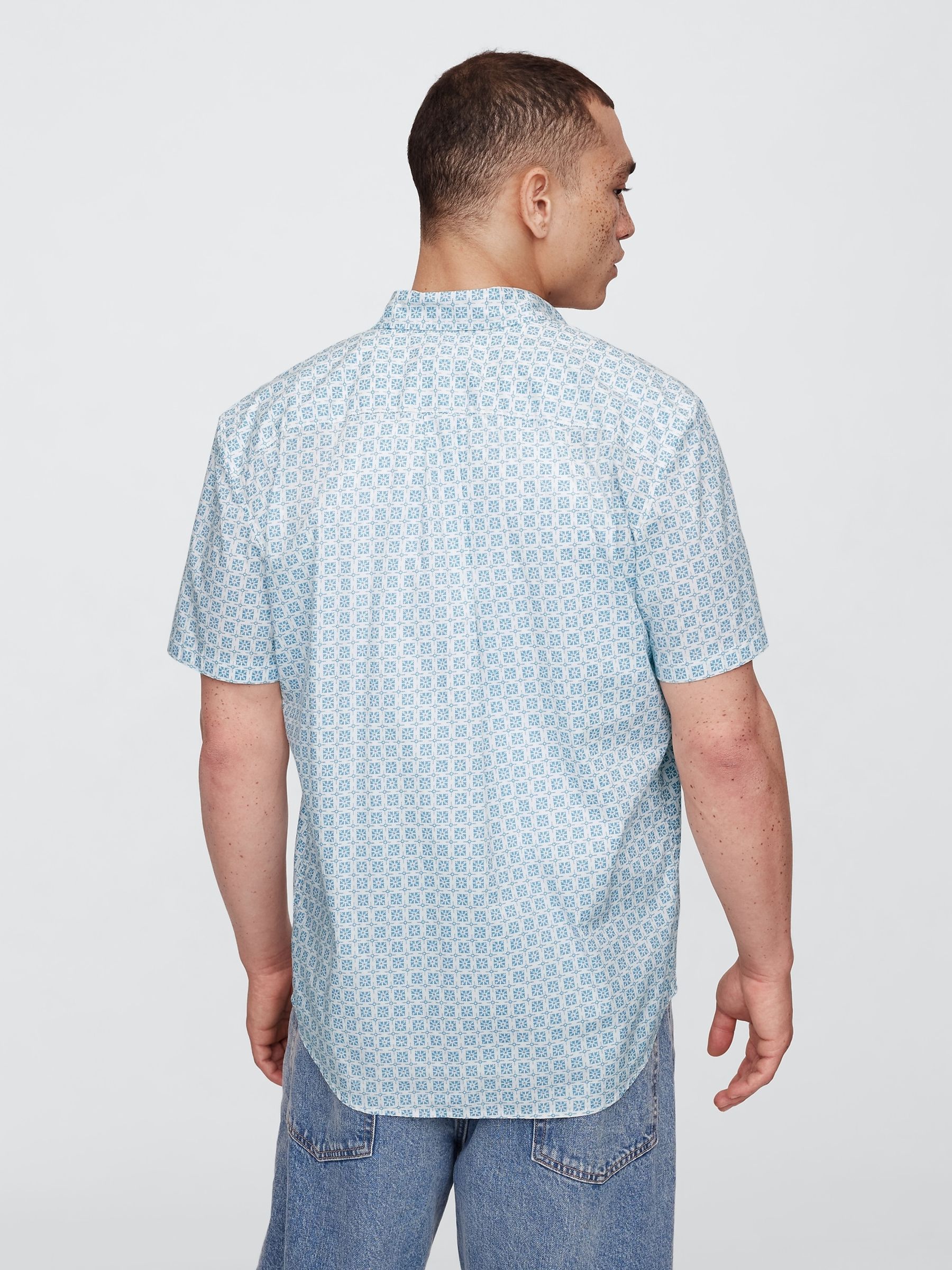 Blue Regular Fit Poplin Stretch Shirt - Image 2 of 5