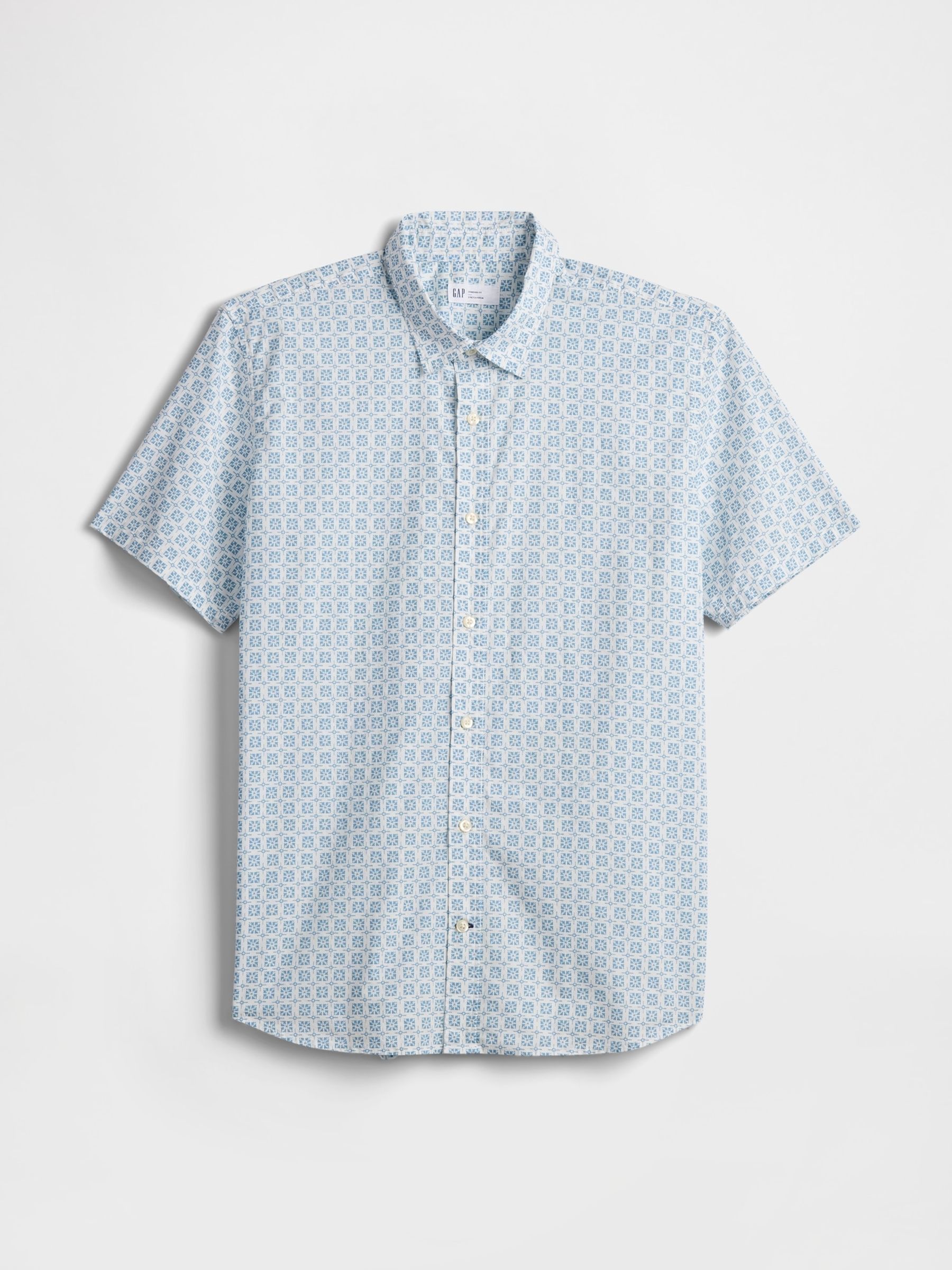 Blue Regular Fit Poplin Stretch Shirt - Image 4 of 5