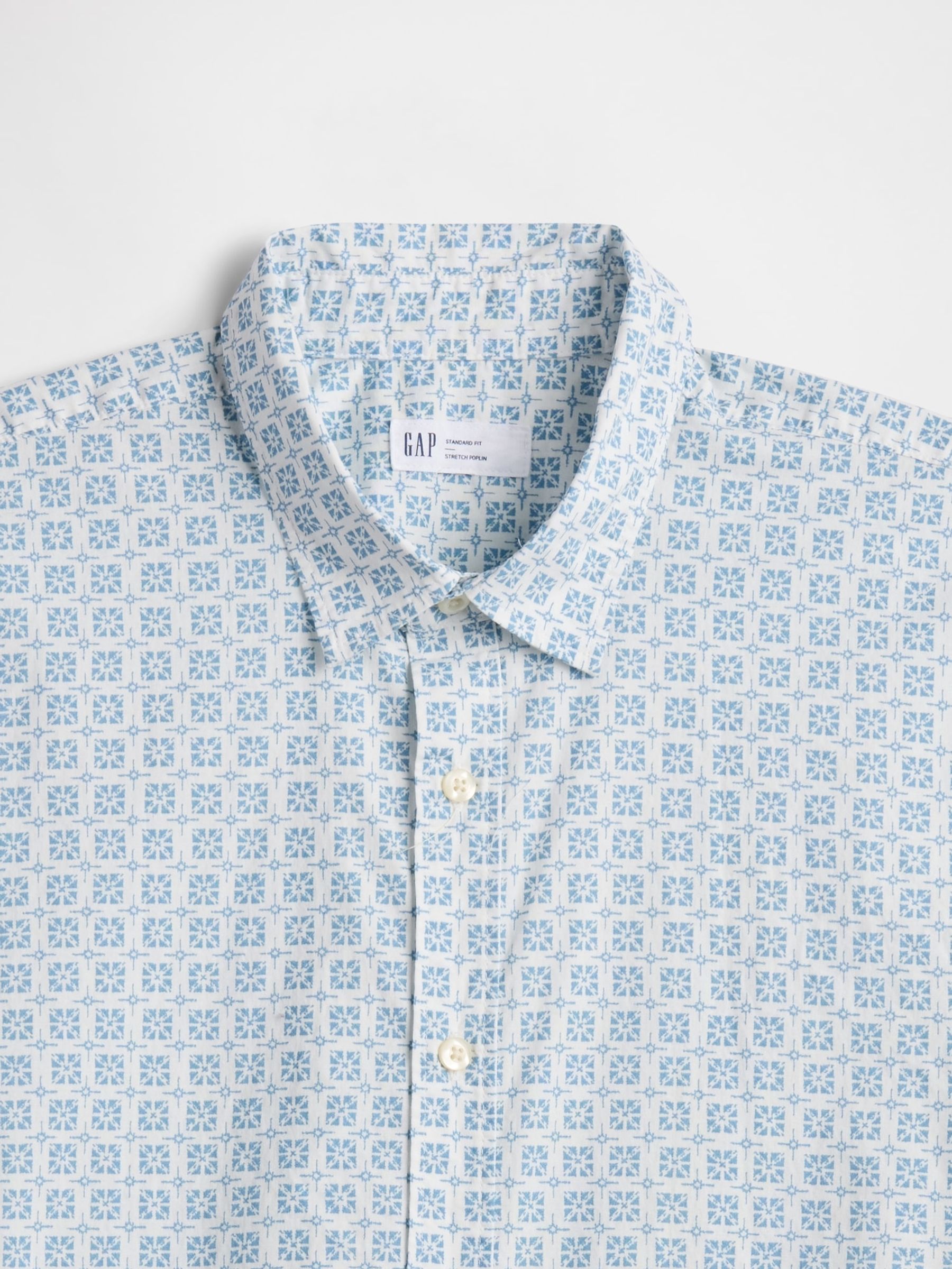 Blue Regular Fit Poplin Stretch Shirt - Image 5 of 5