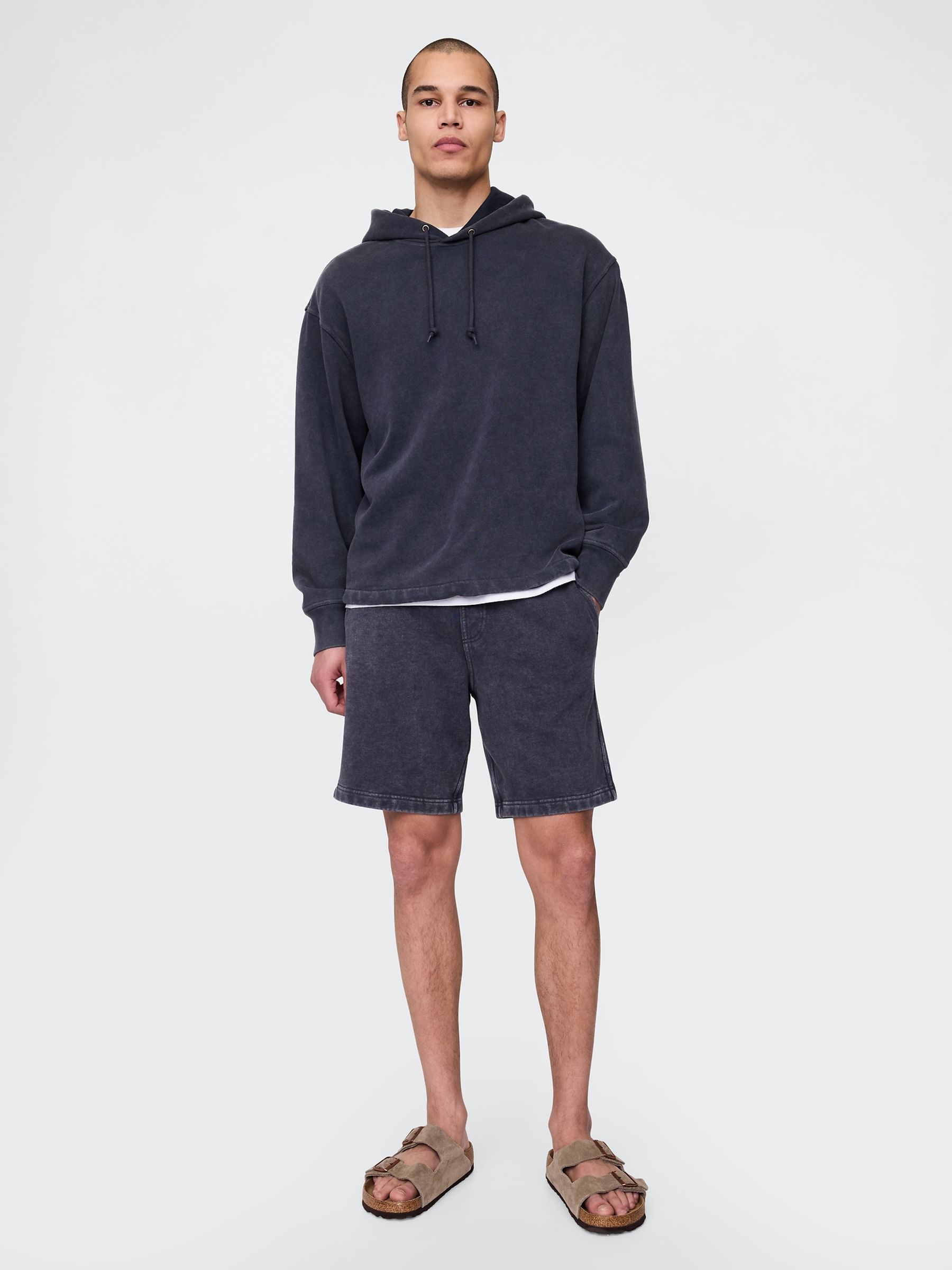 Navy Blue Relaxed Sweat Shorts - Image 3 of 5