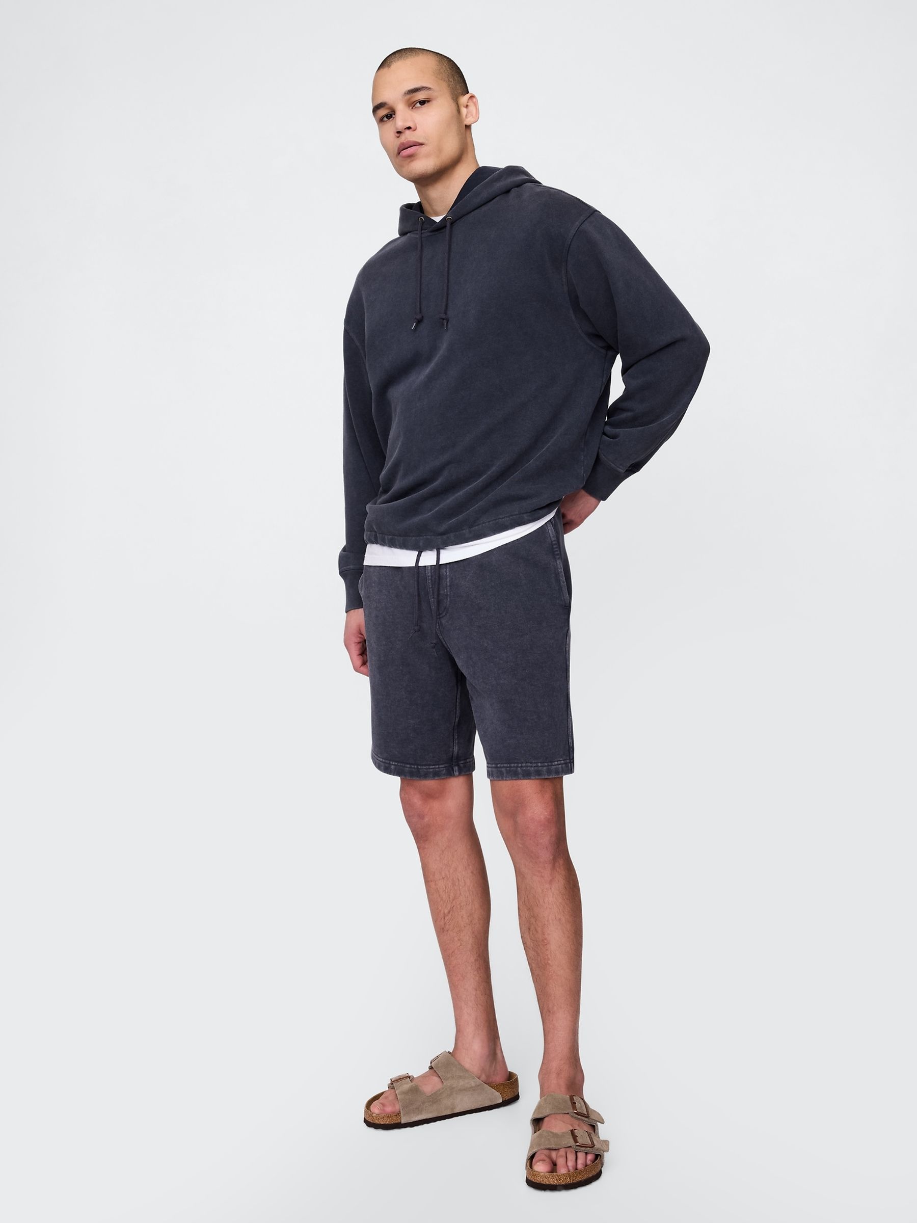Navy Blue Relaxed Sweat Shorts - Image 4 of 5