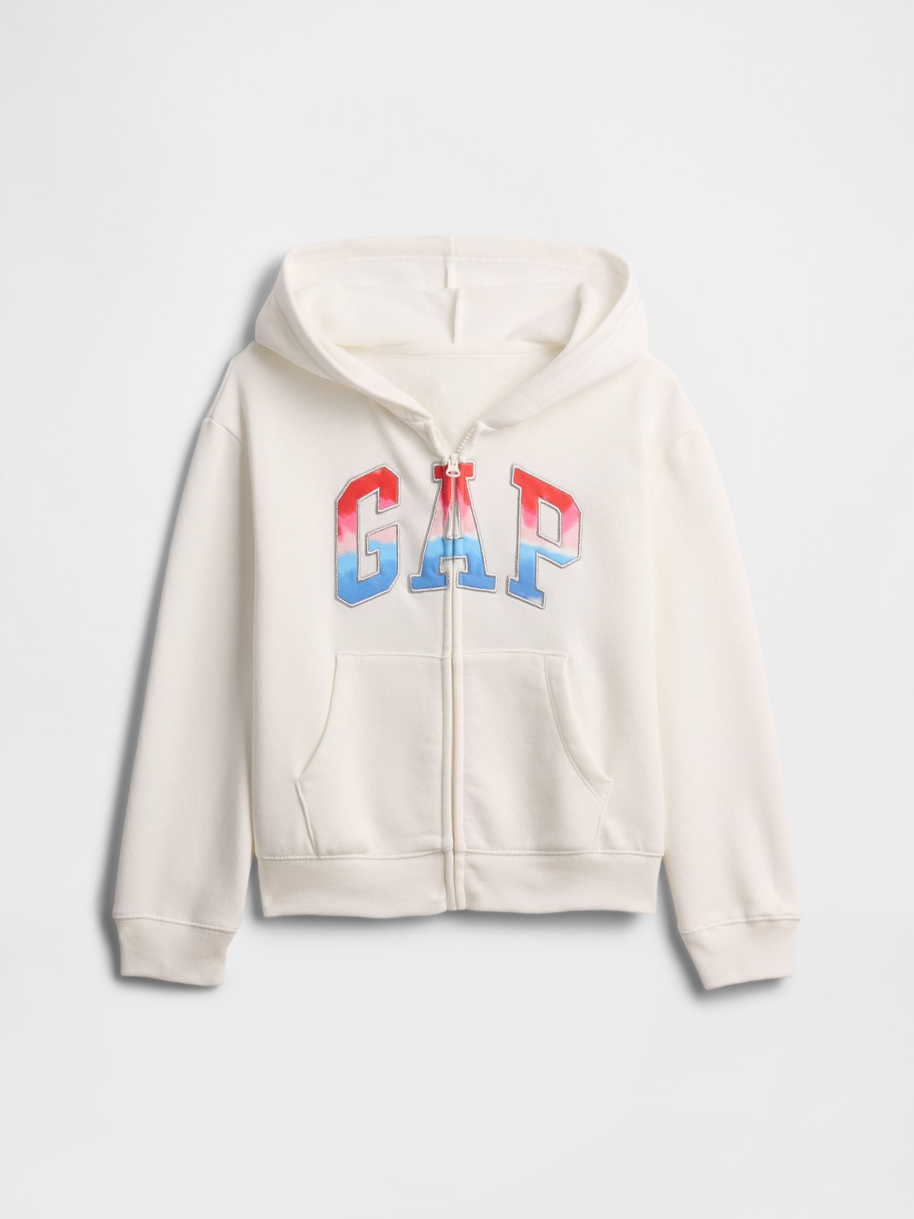 White/Red Zip Up Logo Hoodie (4-13yrs) - Image 1 of 3