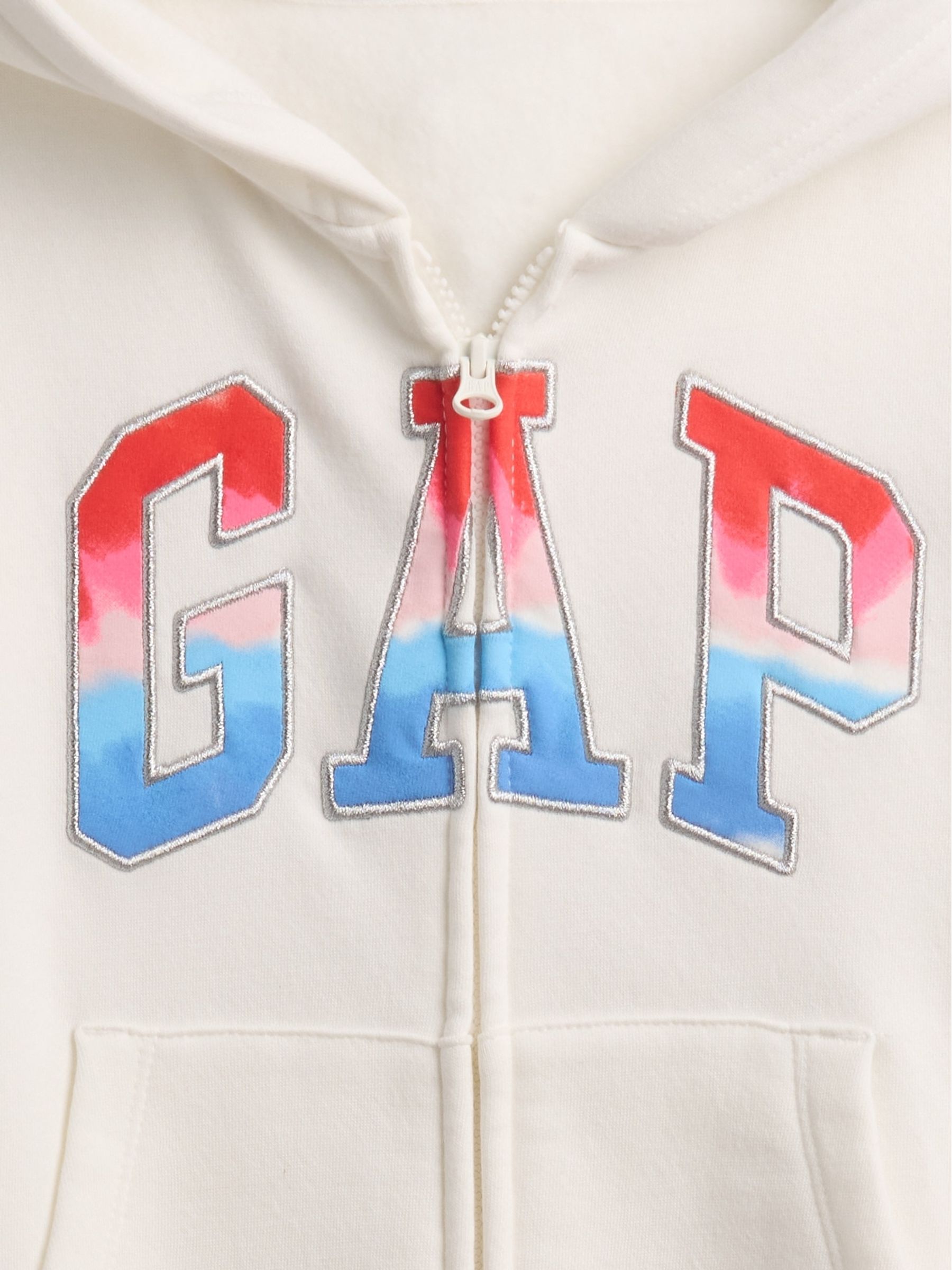 White/Red Zip Up Logo Hoodie (4-13yrs) - Image 3 of 3