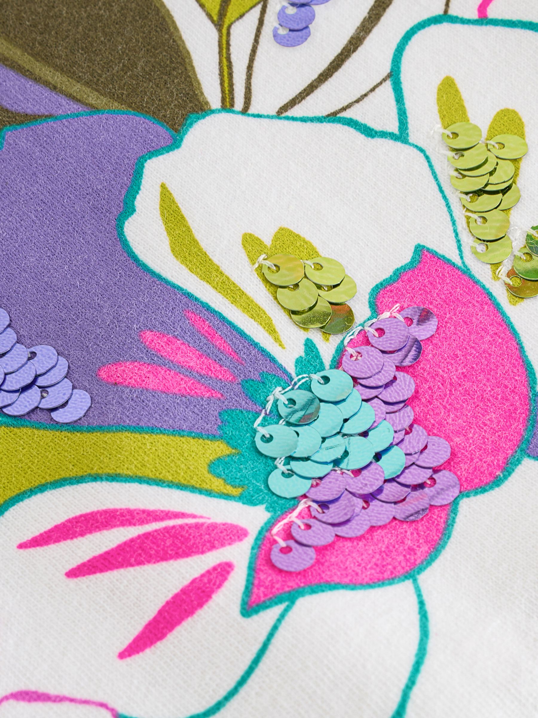 White Floral Graphic Short Sleeve T-Shirt (4-13yrs) - Image 4 of 5