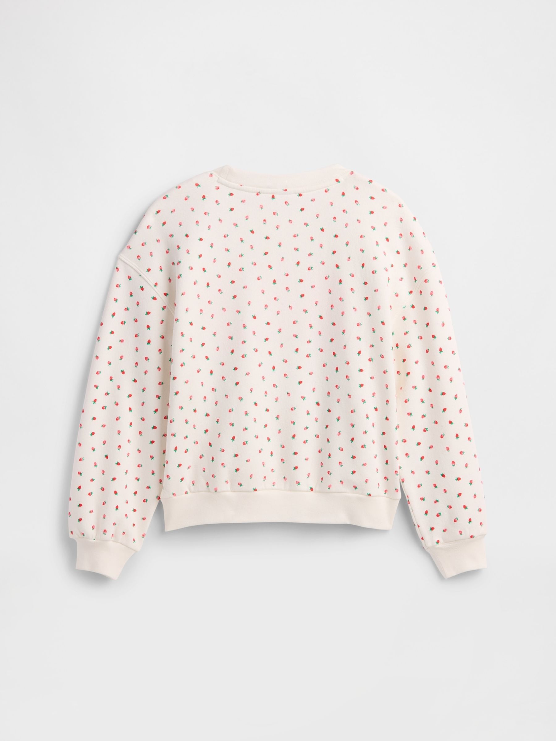 Cream Strawberry/Gingham Logo Fleece Lined Sweatshirt (4-13yrs) - Image 2 of 2