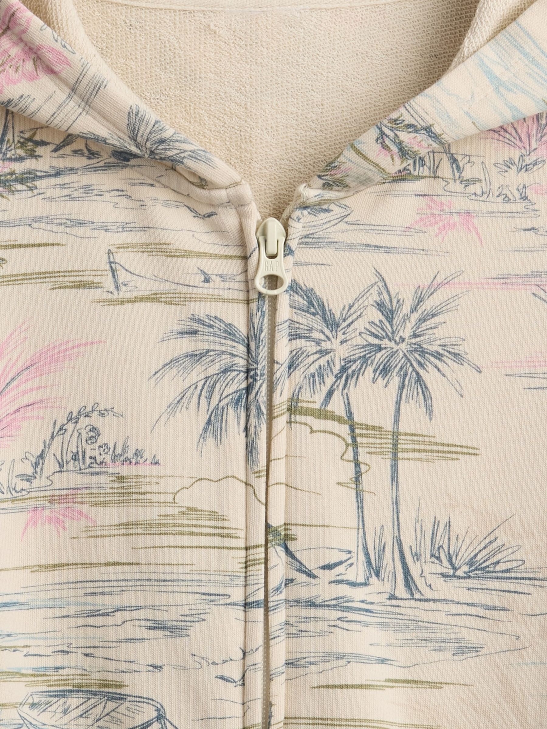 Beige Relaxed Cropped Zip Hoodie (4-13yrs) - Image 5 of 5