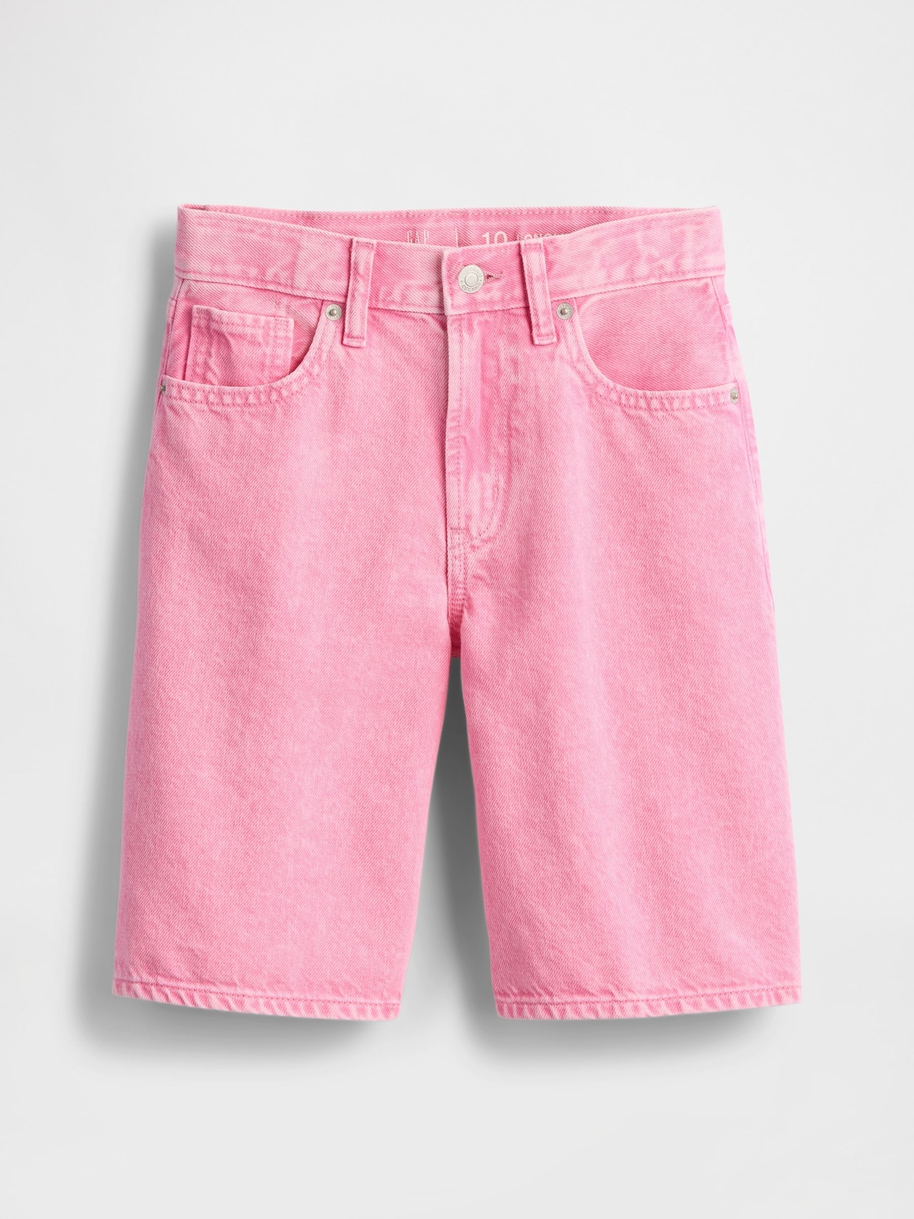 Pink Mid Waisted Longline Denim Shorts (5-13yrs) - Image 4 of 5